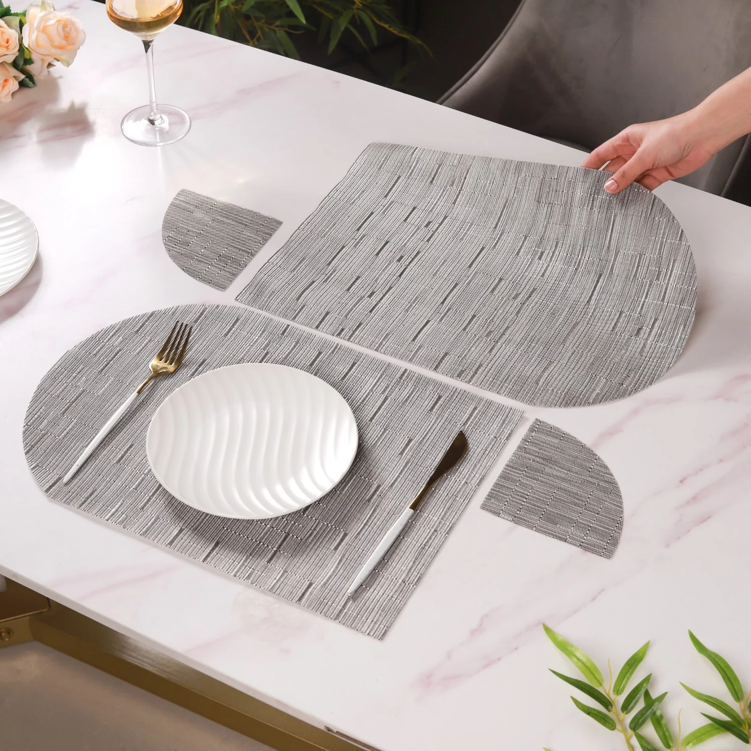 Patterned Coaster and Placemat Set - Image 3