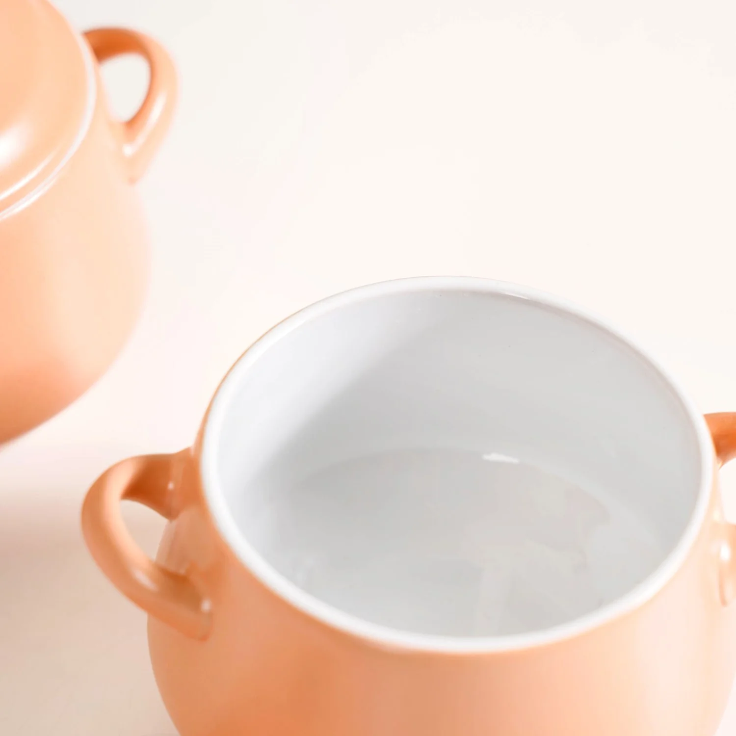 Peach Amara Ceramic Ramen Bowl Set With Lid Of 2 450ml - Image 7