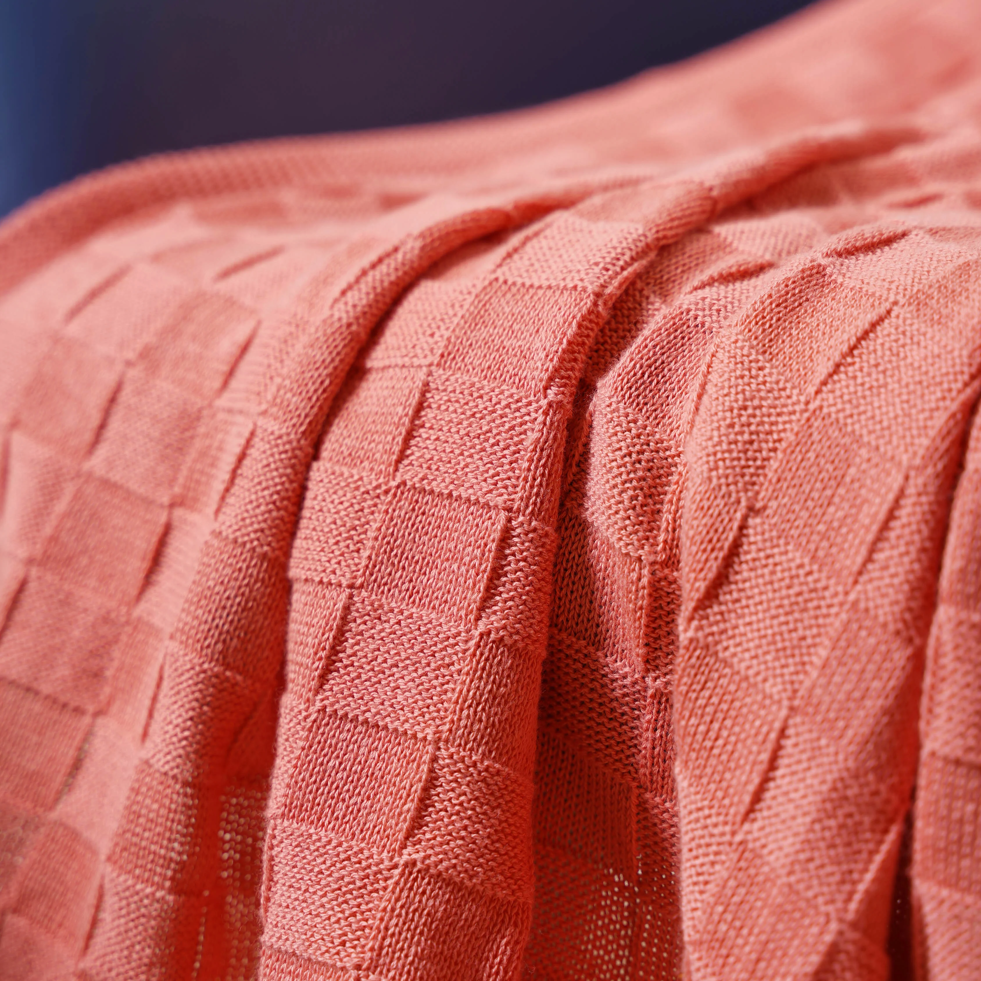 Peach Knitted Throw - Image 2