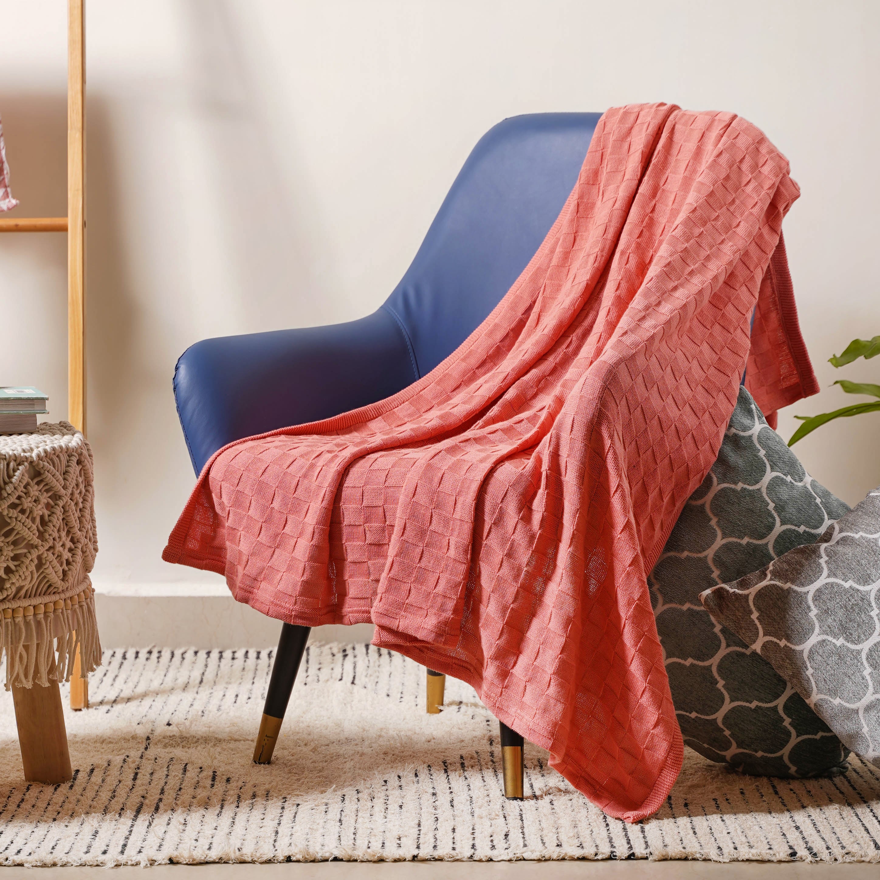 Peach Knitted Throw - Image 6