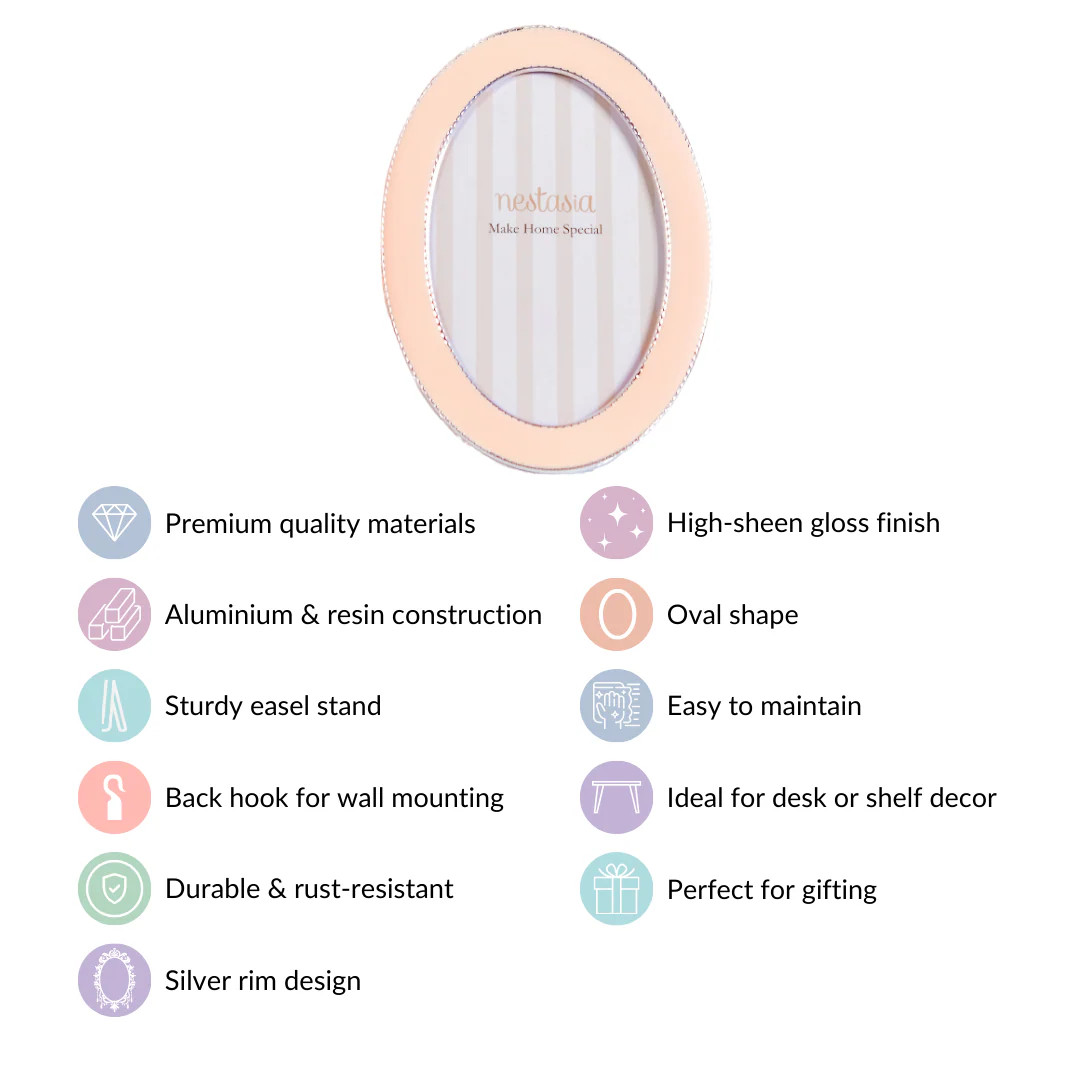 Peach Oval Picture Frame 7"x5" - Image 6