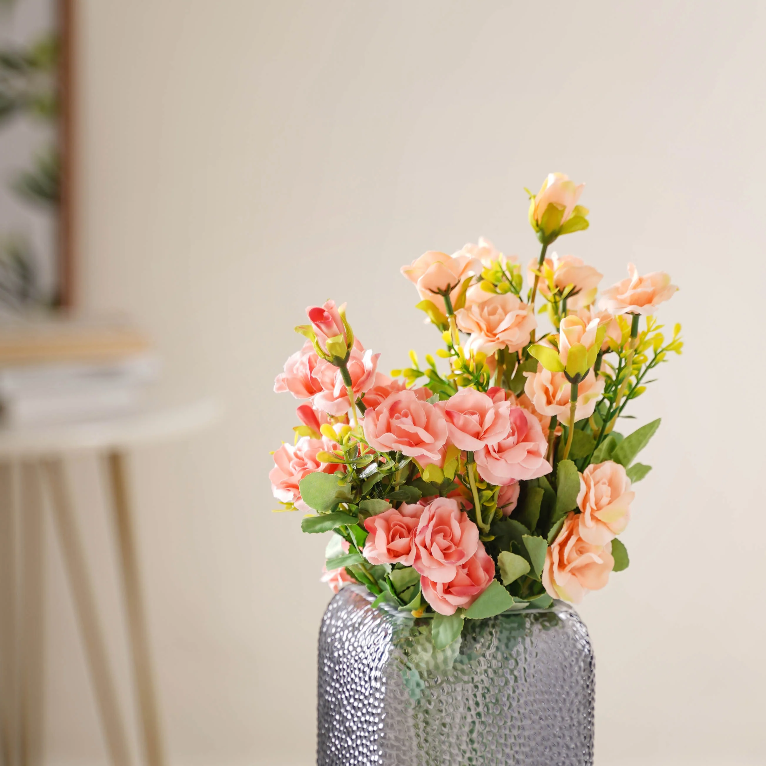 Peach-pink Artificial Roses - Image 4