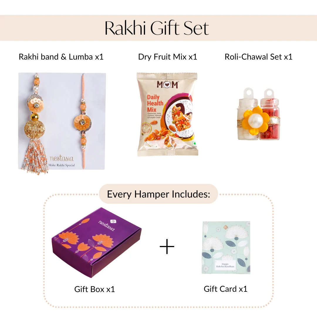 Peach Rakhi Lumba Gift Box - Image 4