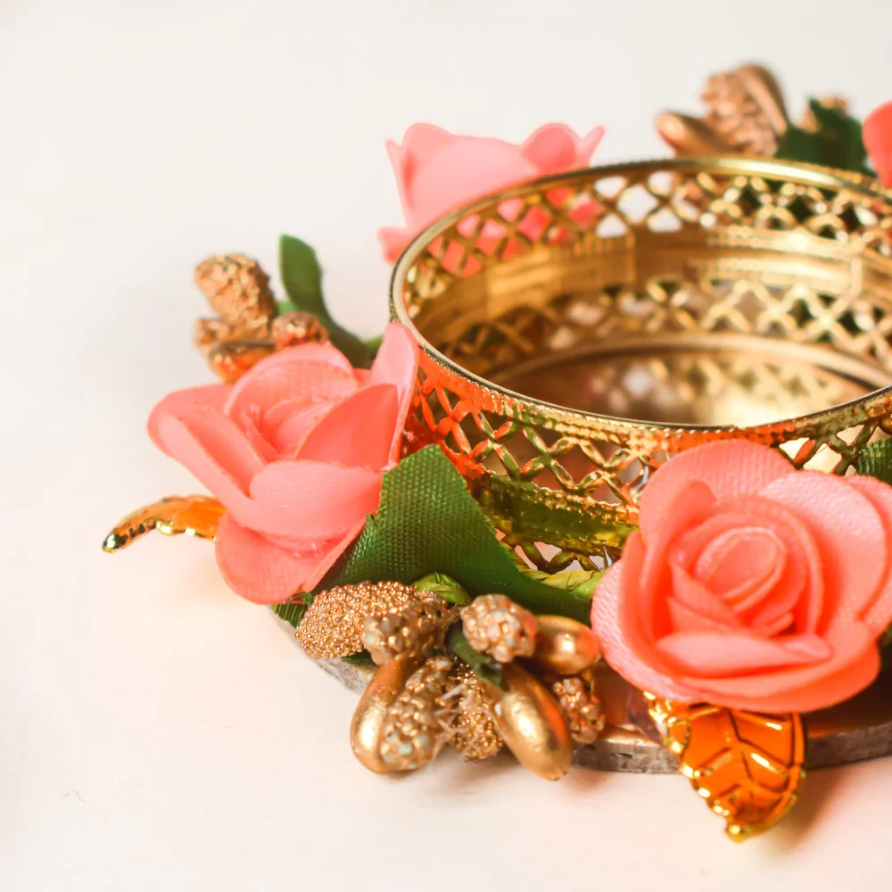Peach Rose Tea Light Holder Set Of 6 - Image 5