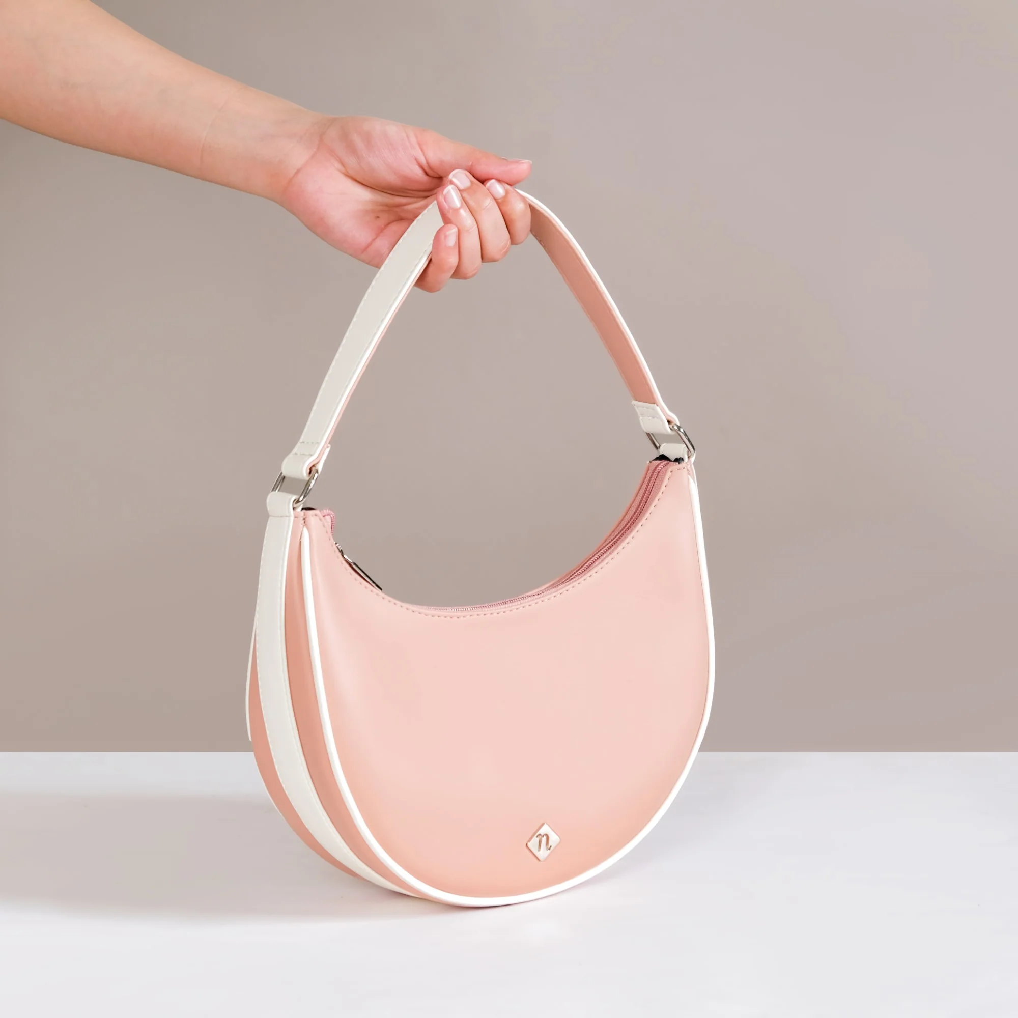 Peachy Glam Half Moon Bag - Image 4