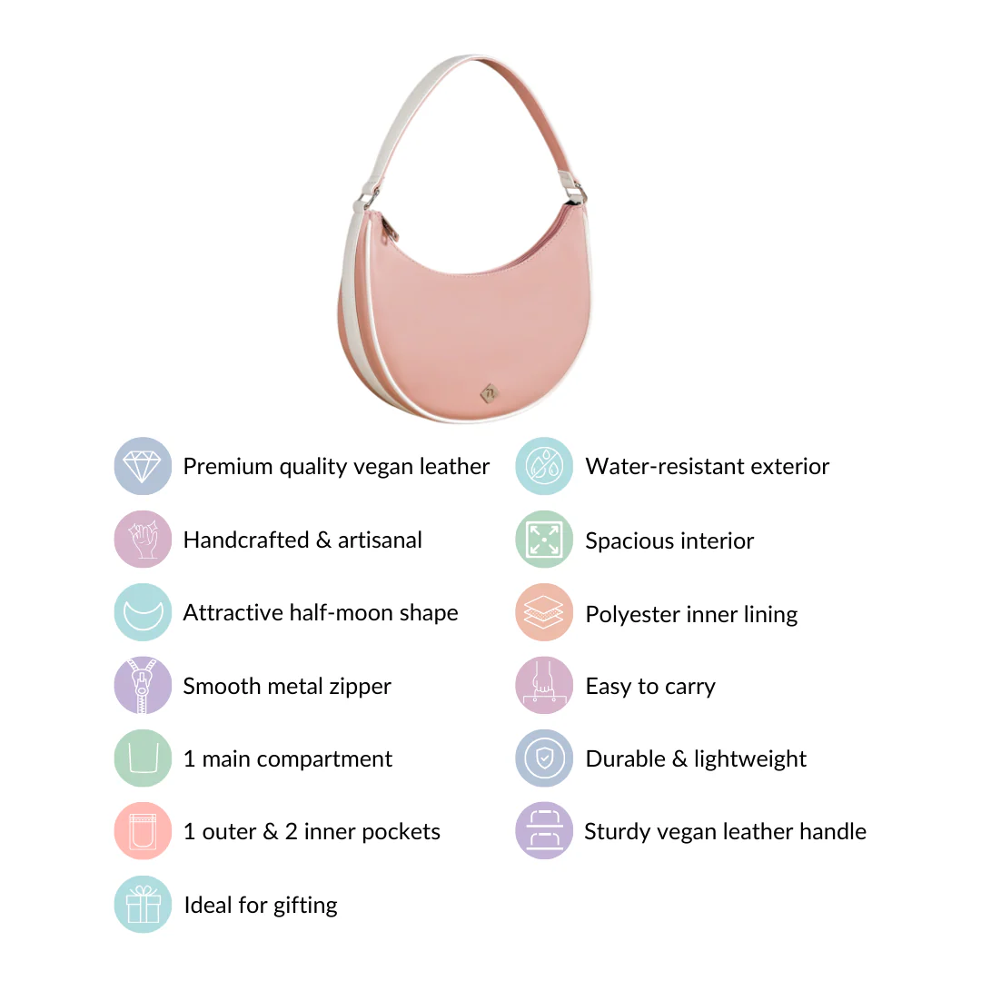 Peachy Glam Half Moon Bag - Image 8