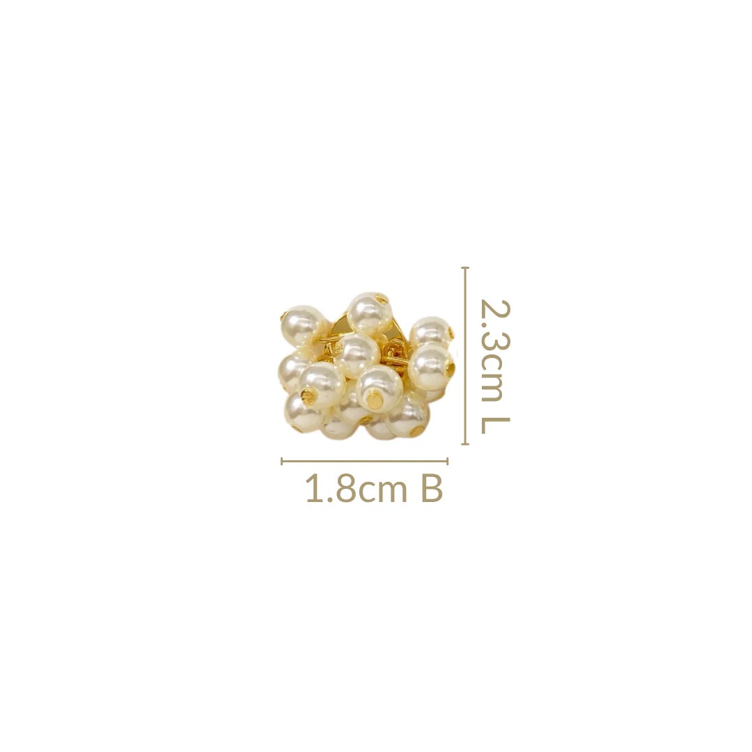 Pearl Cluster Stud Earrings - Image 3