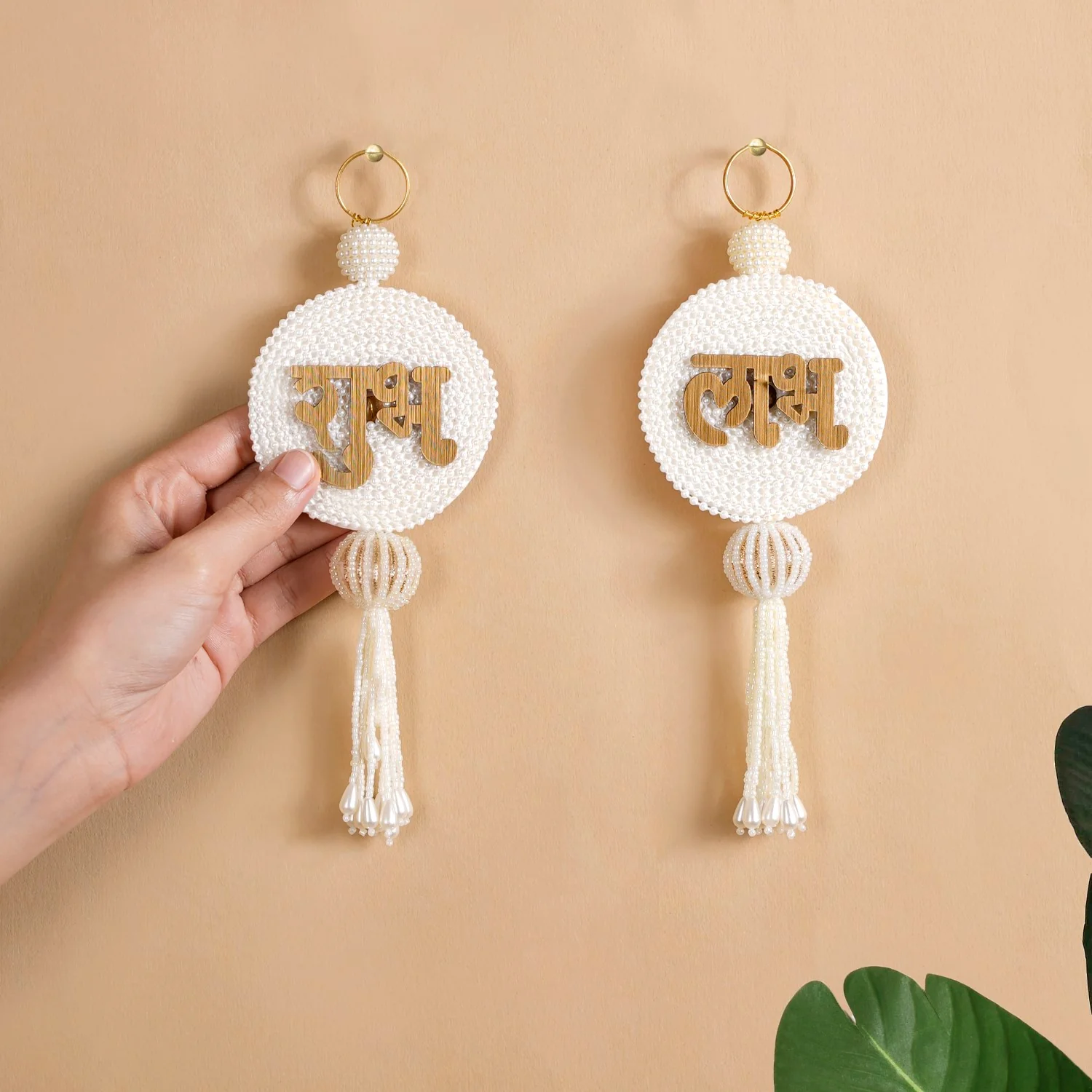 Pearl Shubh Labh Wall Hangings Set Of 2 - Image 3