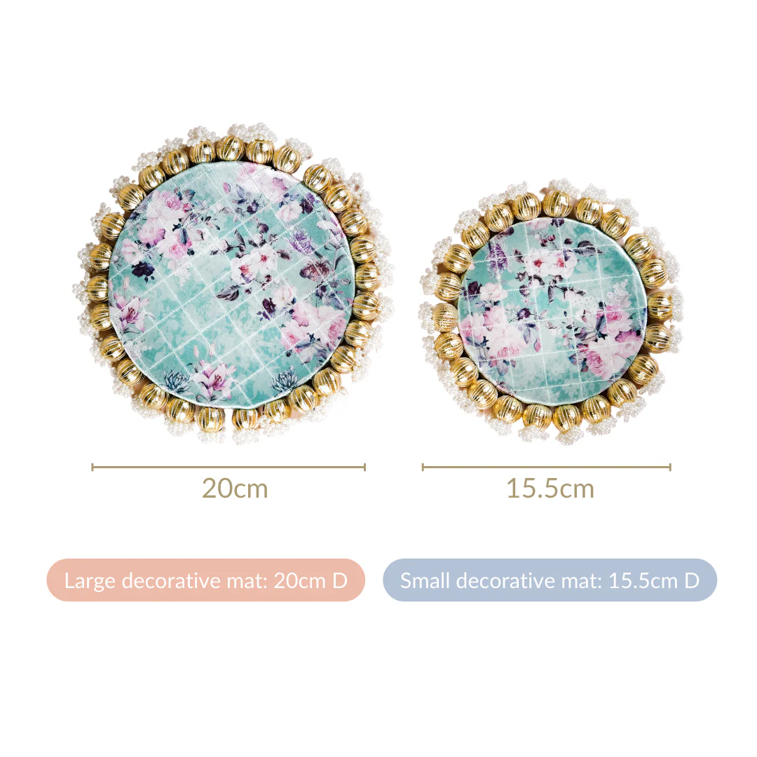Pearls Decorative Round Trivet Mat Set Of 2 Green - Image 4