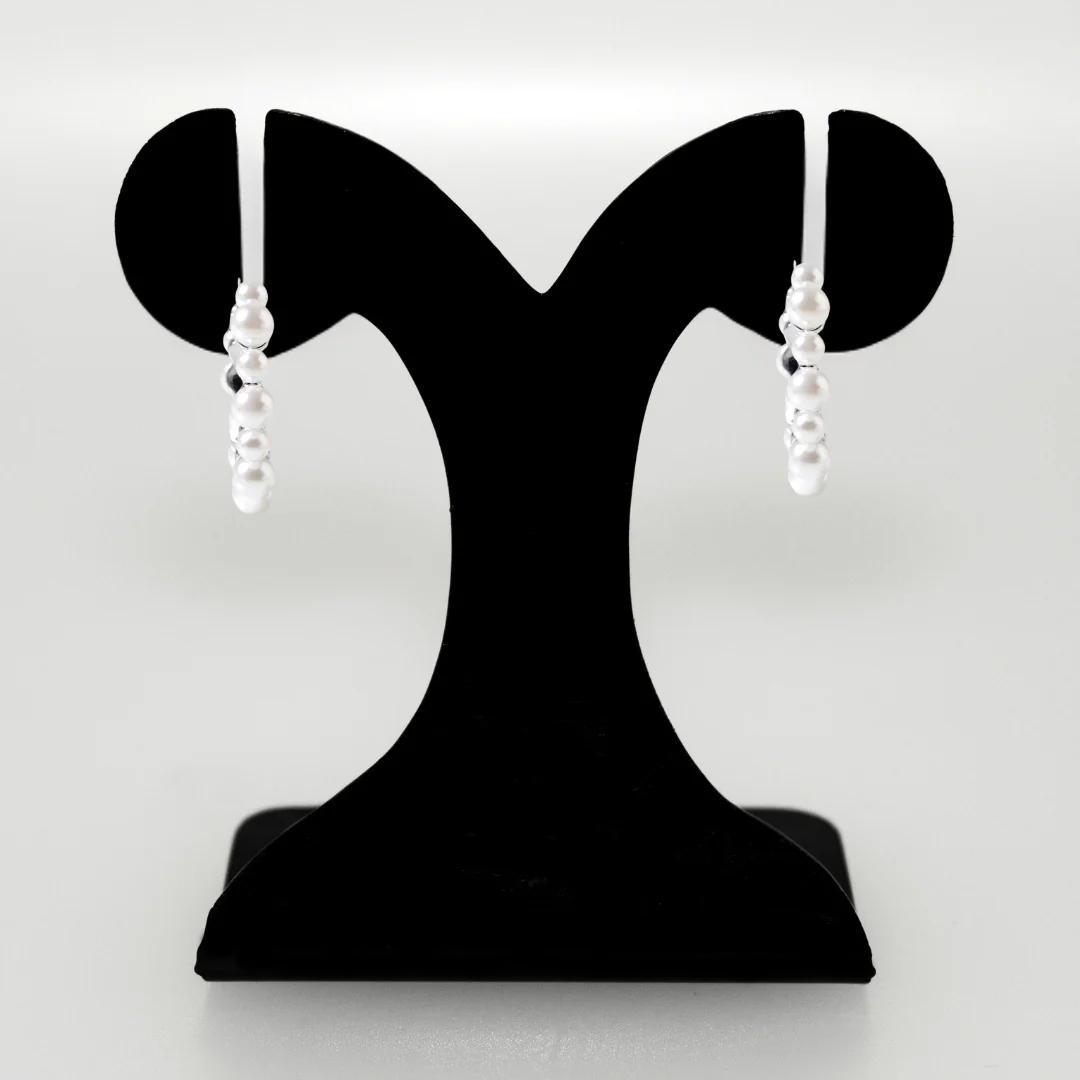 Pearls Galore Hoops Silver - Image 6