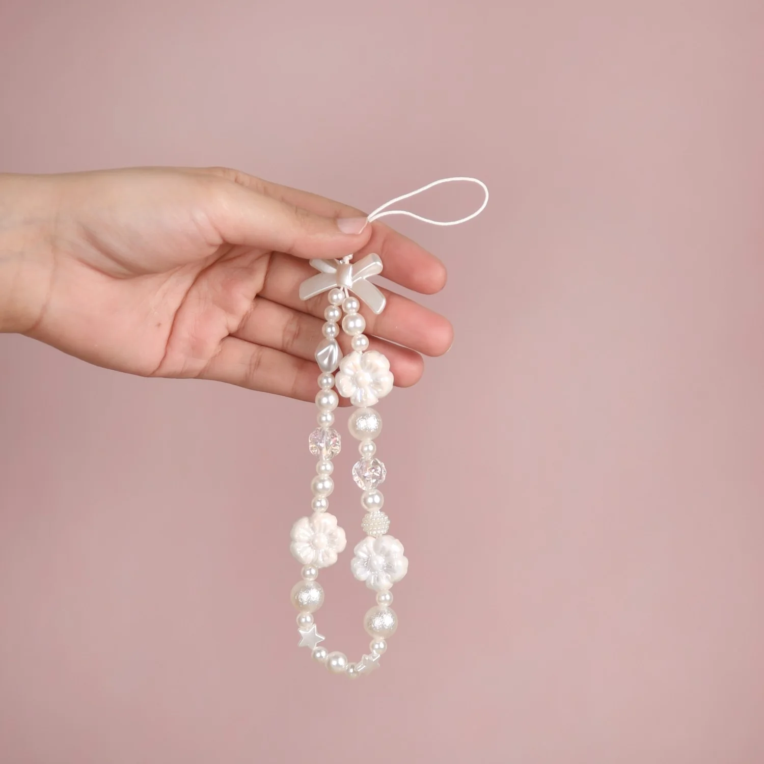 Pearly White Blossoms Phone Lanyard - Image 2