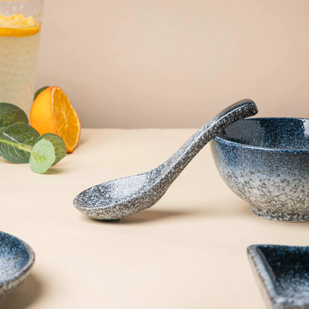 Pebble Glazed Ceramic Soup Spoon - Image 4