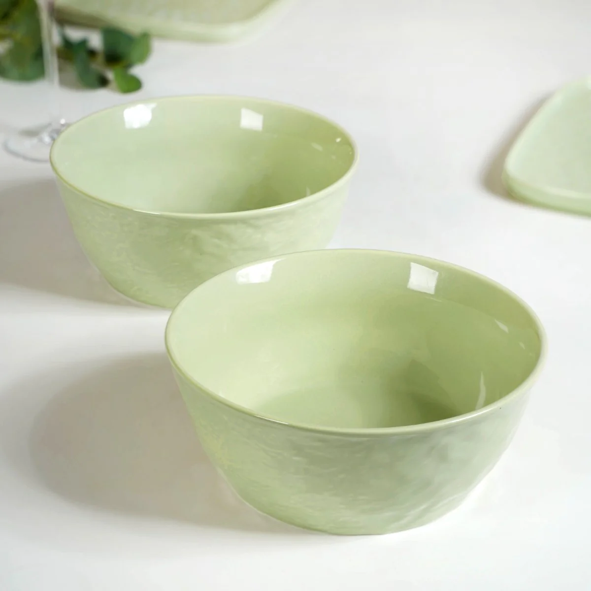 Pebble Textured Serving Bowl Sage Green Set Of 2 1900ml - Image 9