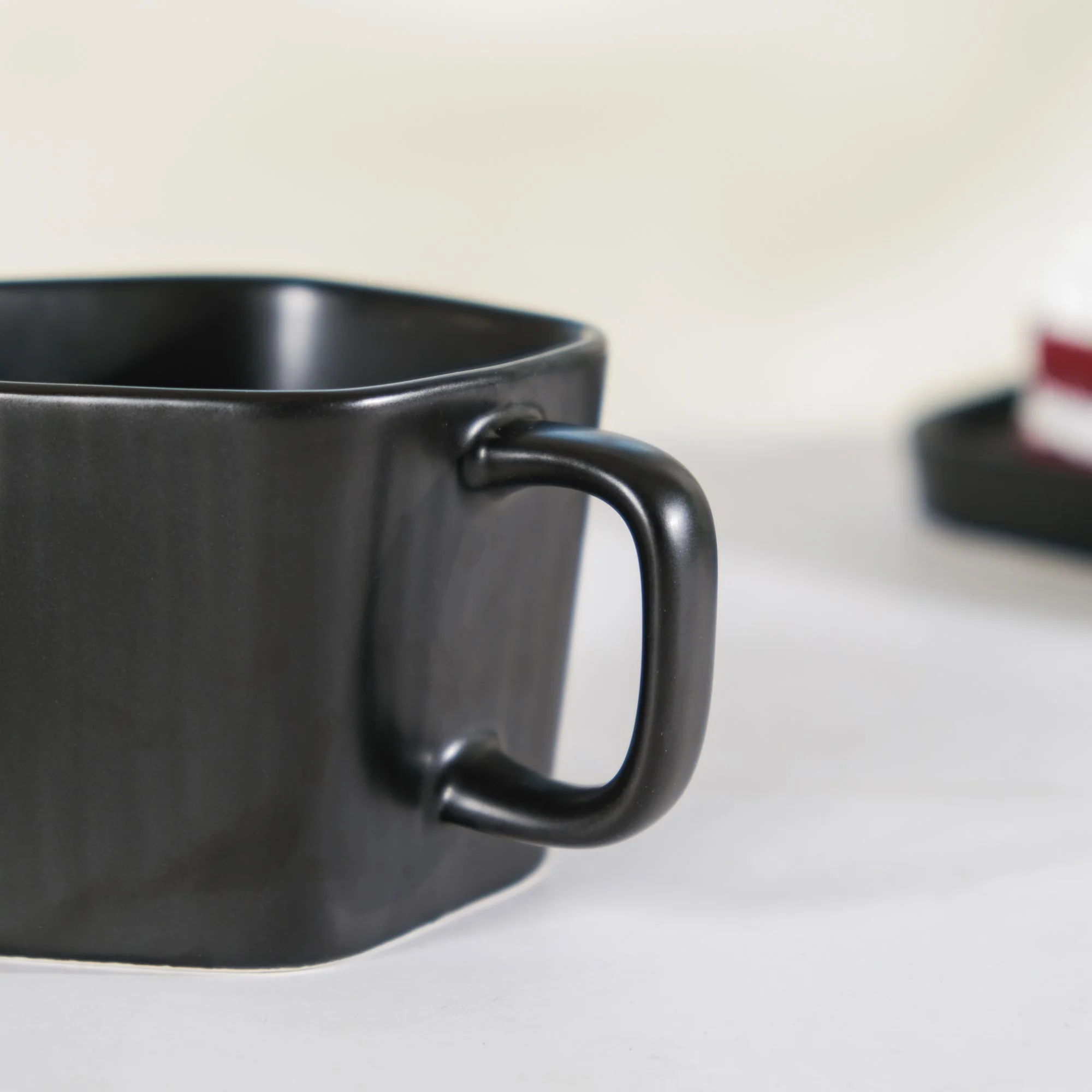 Pentagon Mug with Saucer Black - Image 7