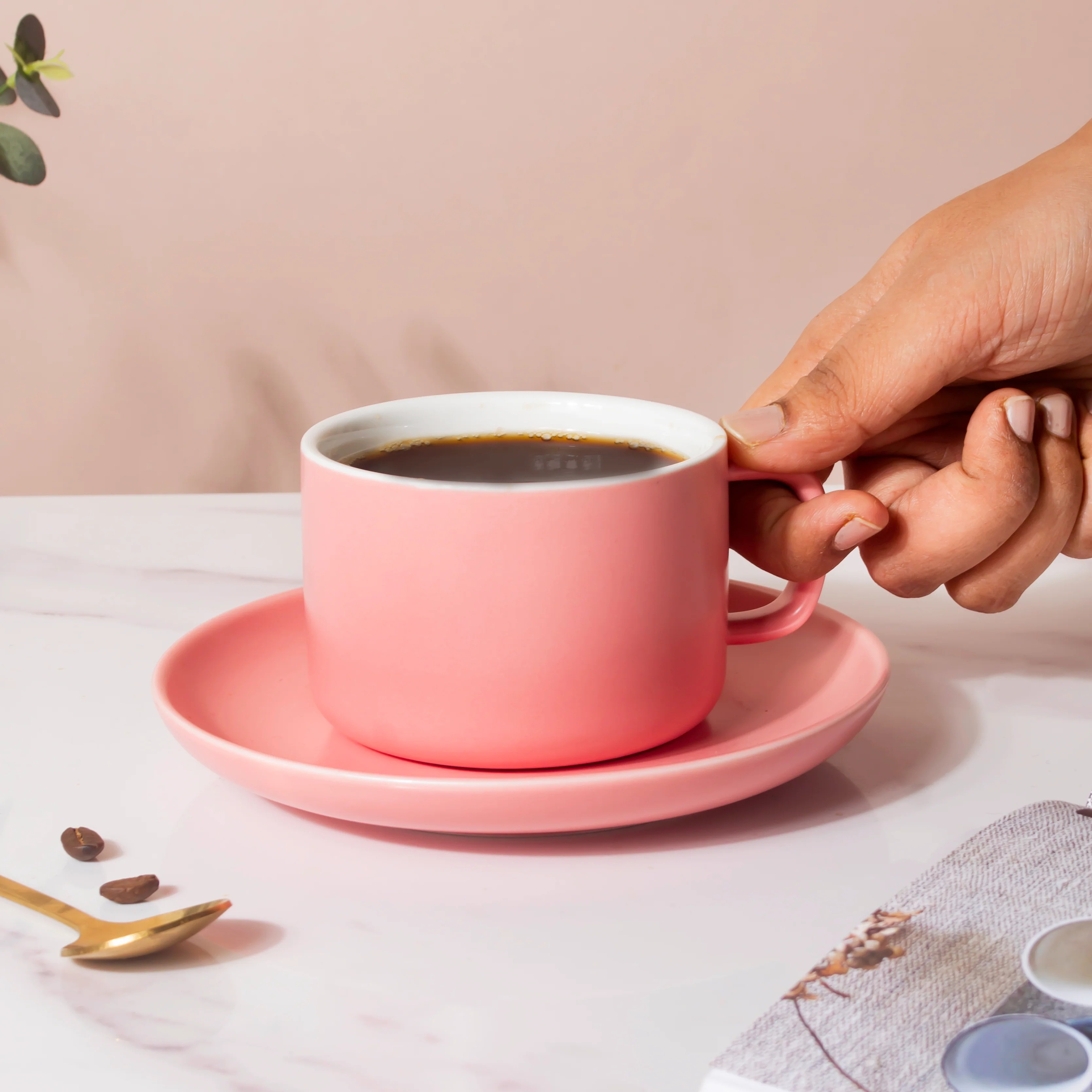 Peony Pink Teacup And Saucer - Image 4