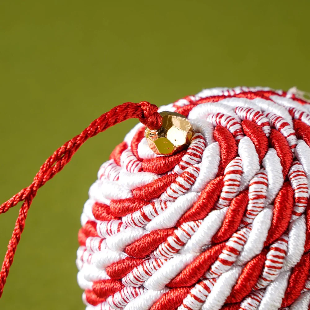 Peppermint Round Candy Bauble Set Of 2 - Image 4