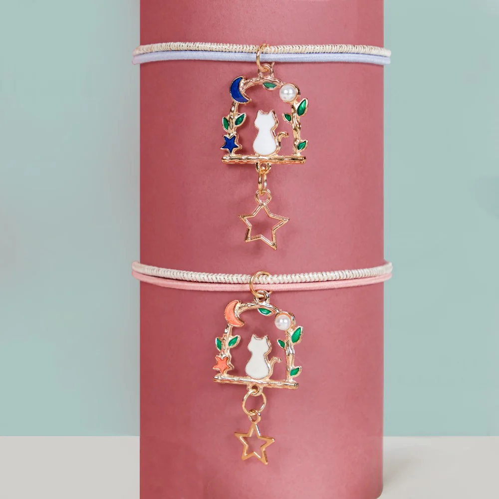 Perched Cat Charm Bracelet Set Of 2