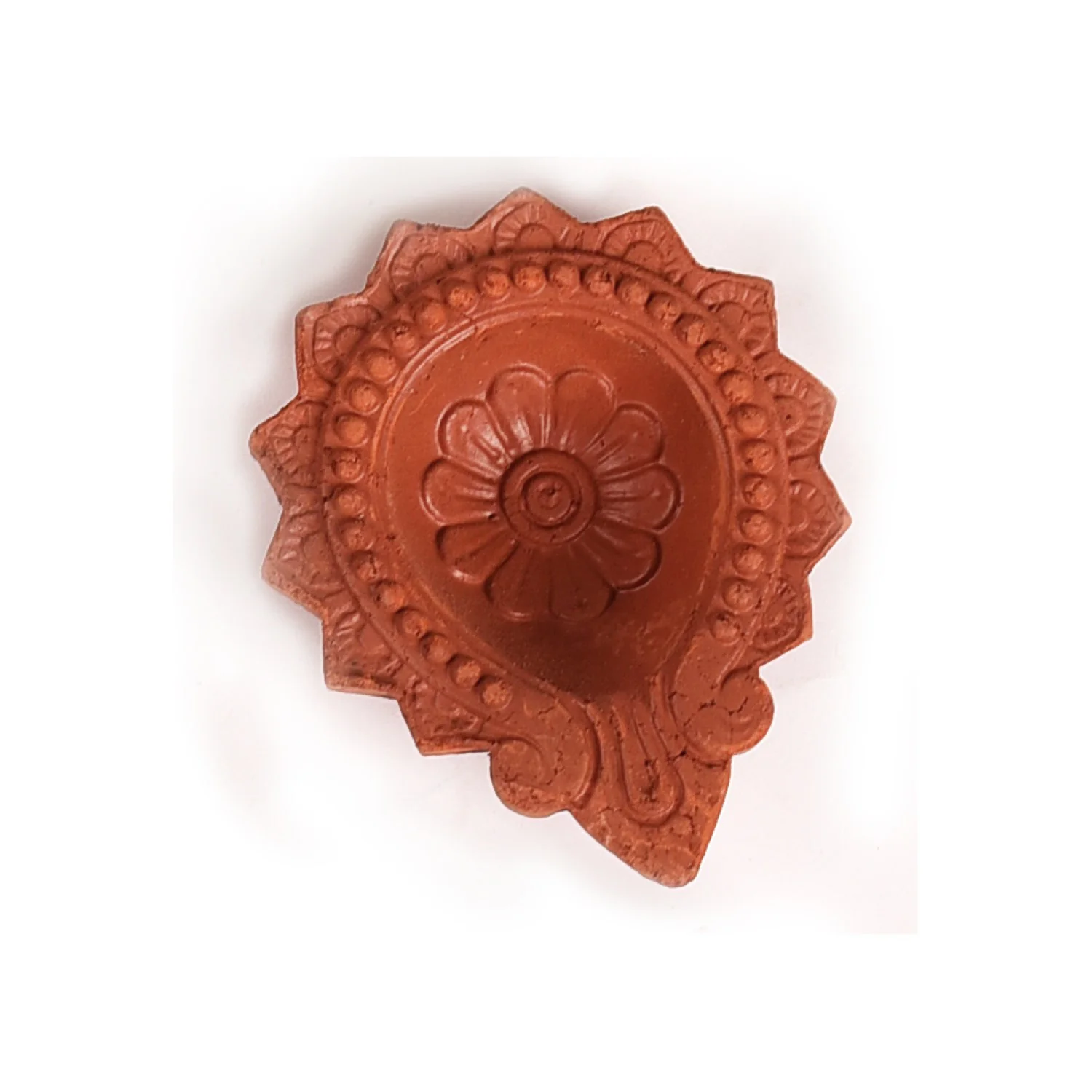 Petal Bordered Pure Terracotta Diyas Set Of 48 - Image 2
