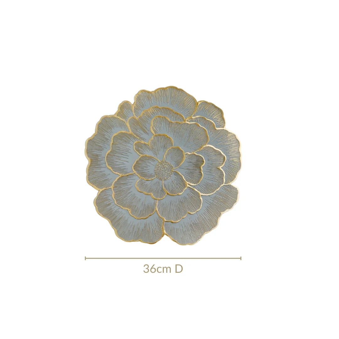 Petal Perfection Placemats Grey Gold Set Of 6 - Image 4