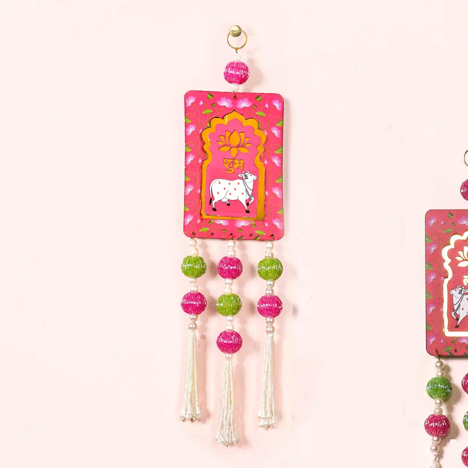 Pichwai Cow And Lotus Wall Hanging Set Of 2 - Image 3