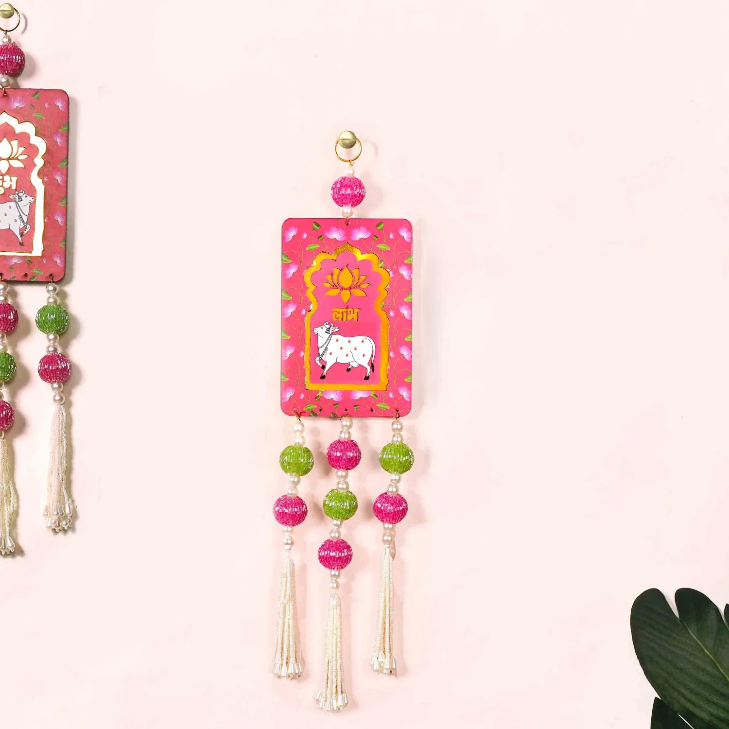 Pichwai Cow And Lotus Wall Hanging Set Of 2 - Image 6