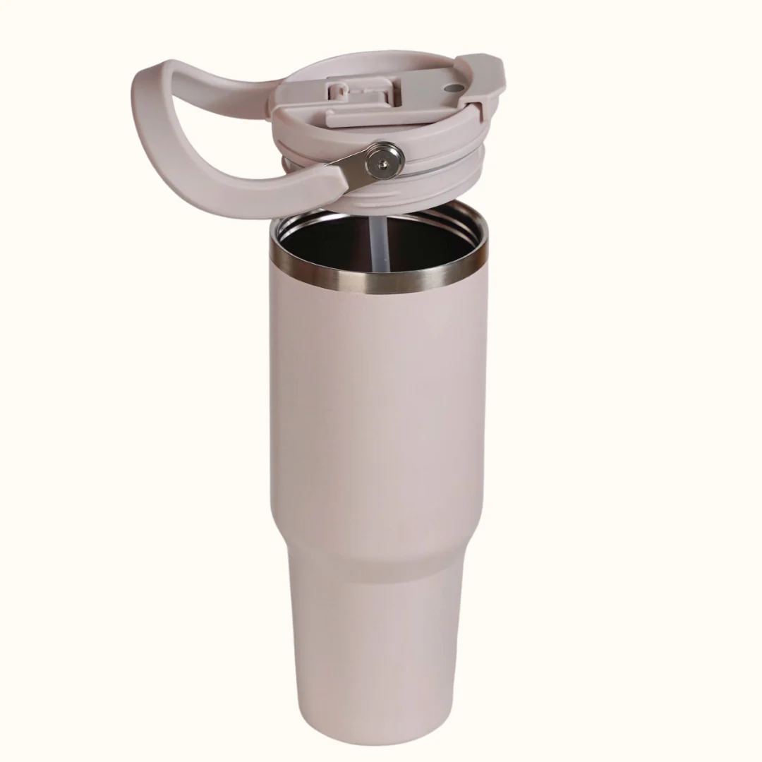 PickSip 40 Insulated Tumbler Bottle With Top Handle Rosy Taupe 1200ml - Image 9