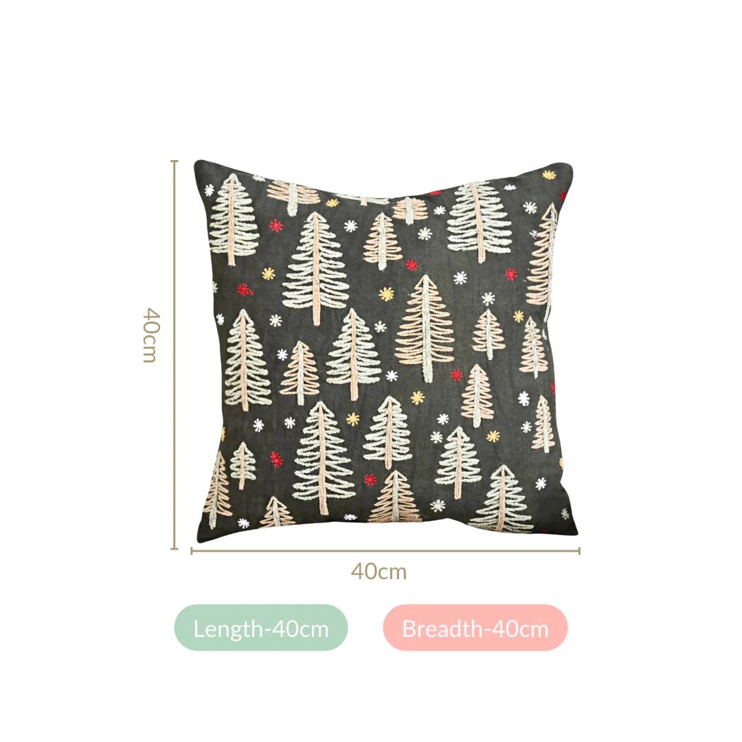 Pine Trees Under The Night Sky Sofa Cushion Cover 40x40cm - Image 4