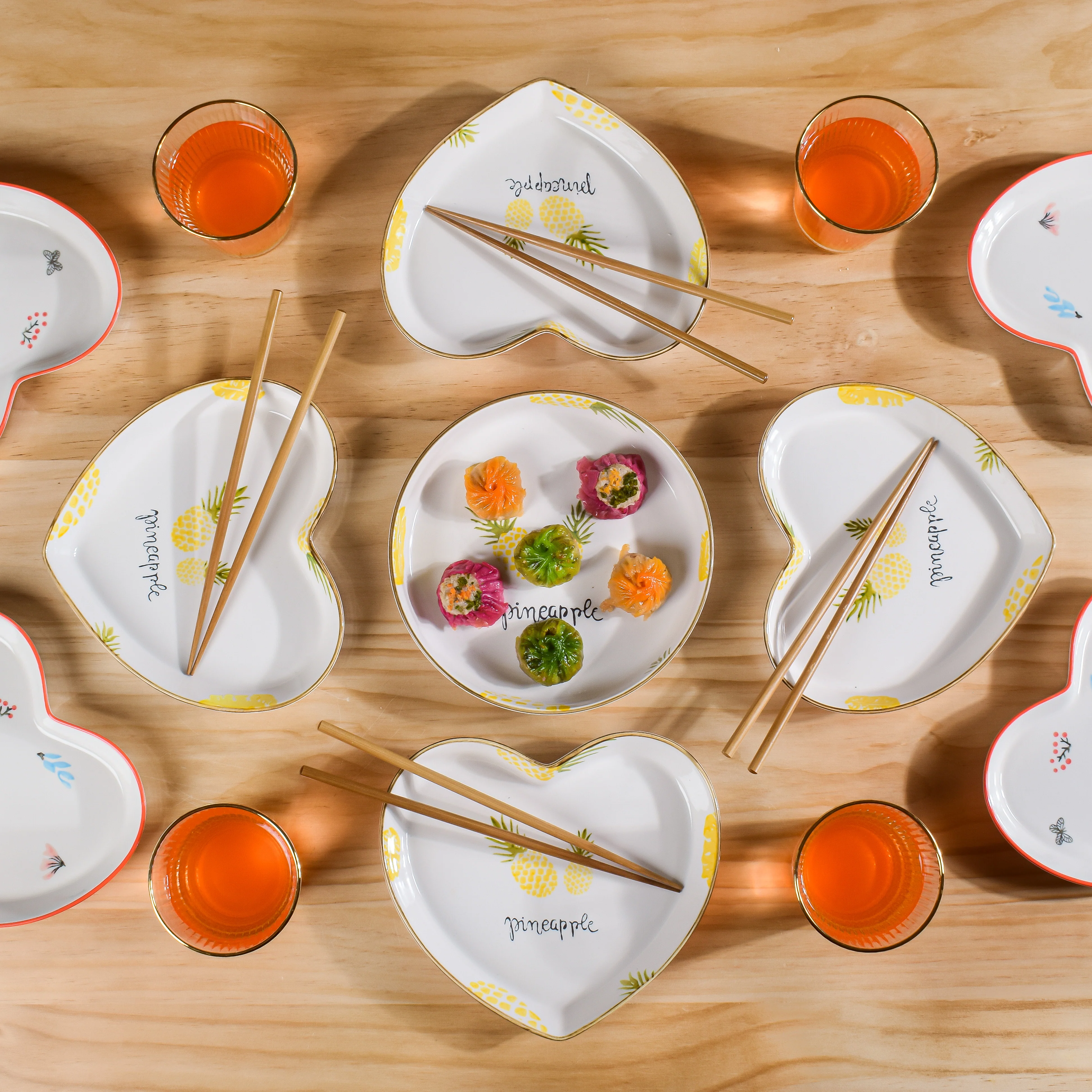 Pineapple Heart Plates Set of 5 - Image 2