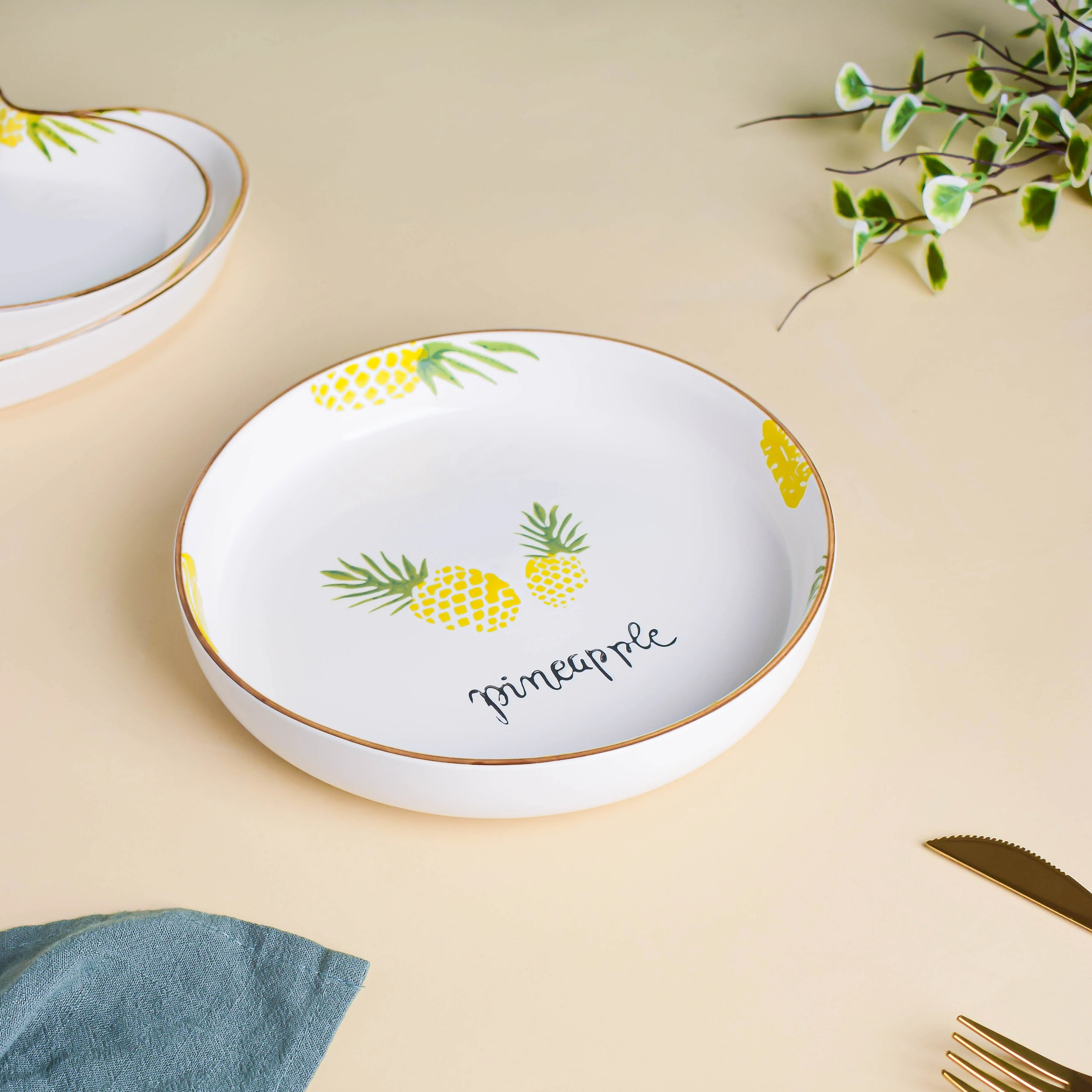 Pineapple Heart Plates Set of 5 - Image 5