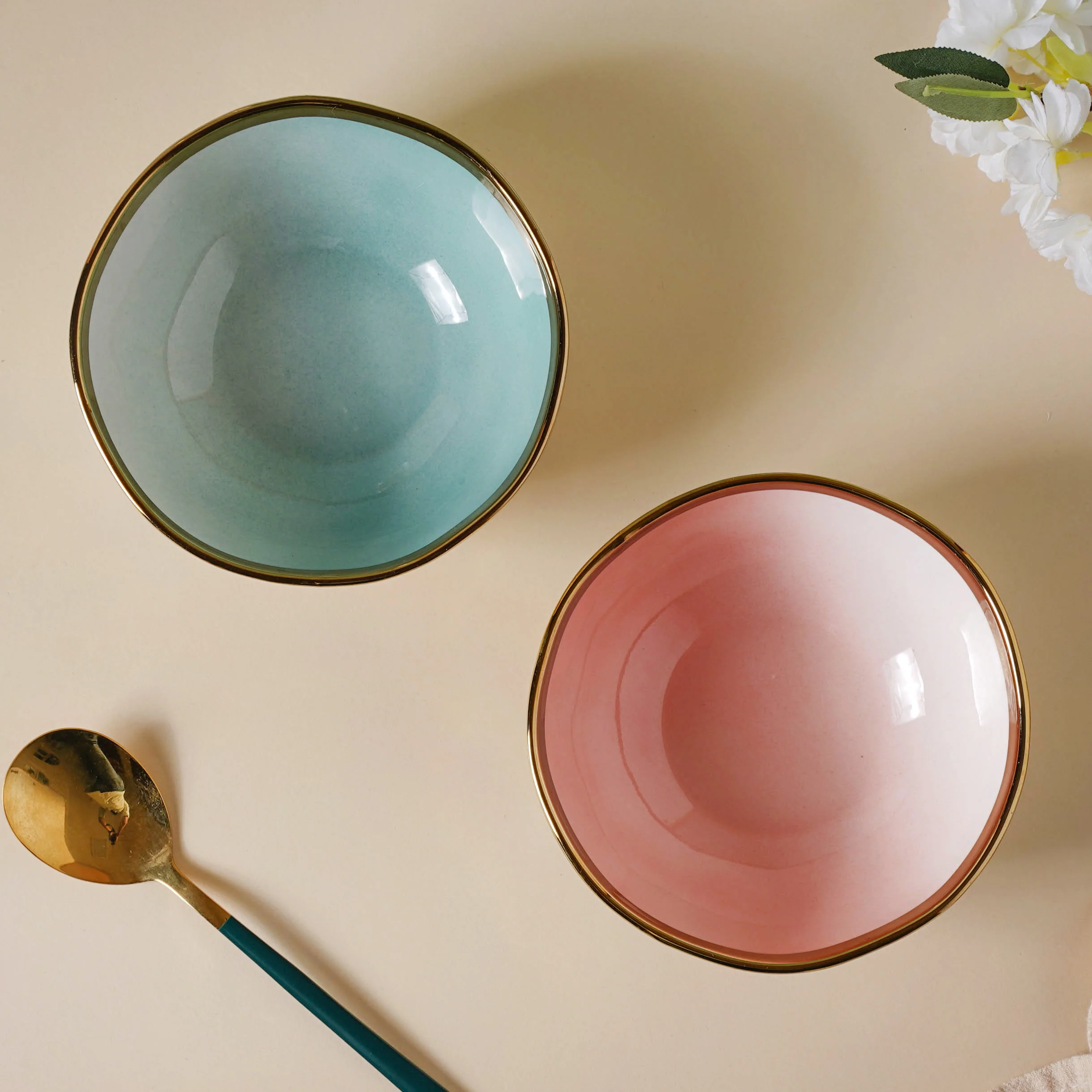 Pink and Green Ombre 22 Piece Dinner Set For 6 - Image 14
