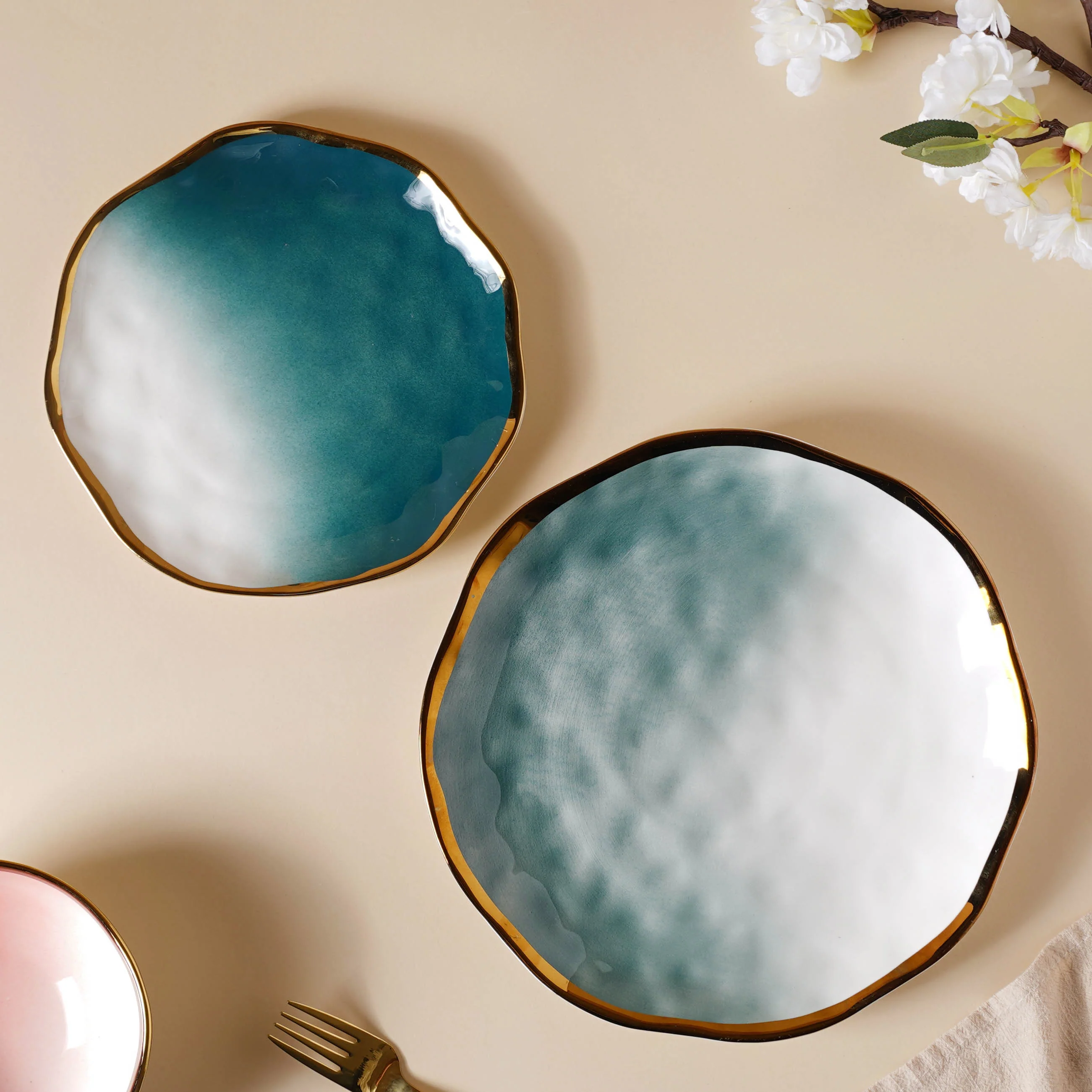 Pink and Green Ombre 22 Piece Dinner Set For 6 - Image 6
