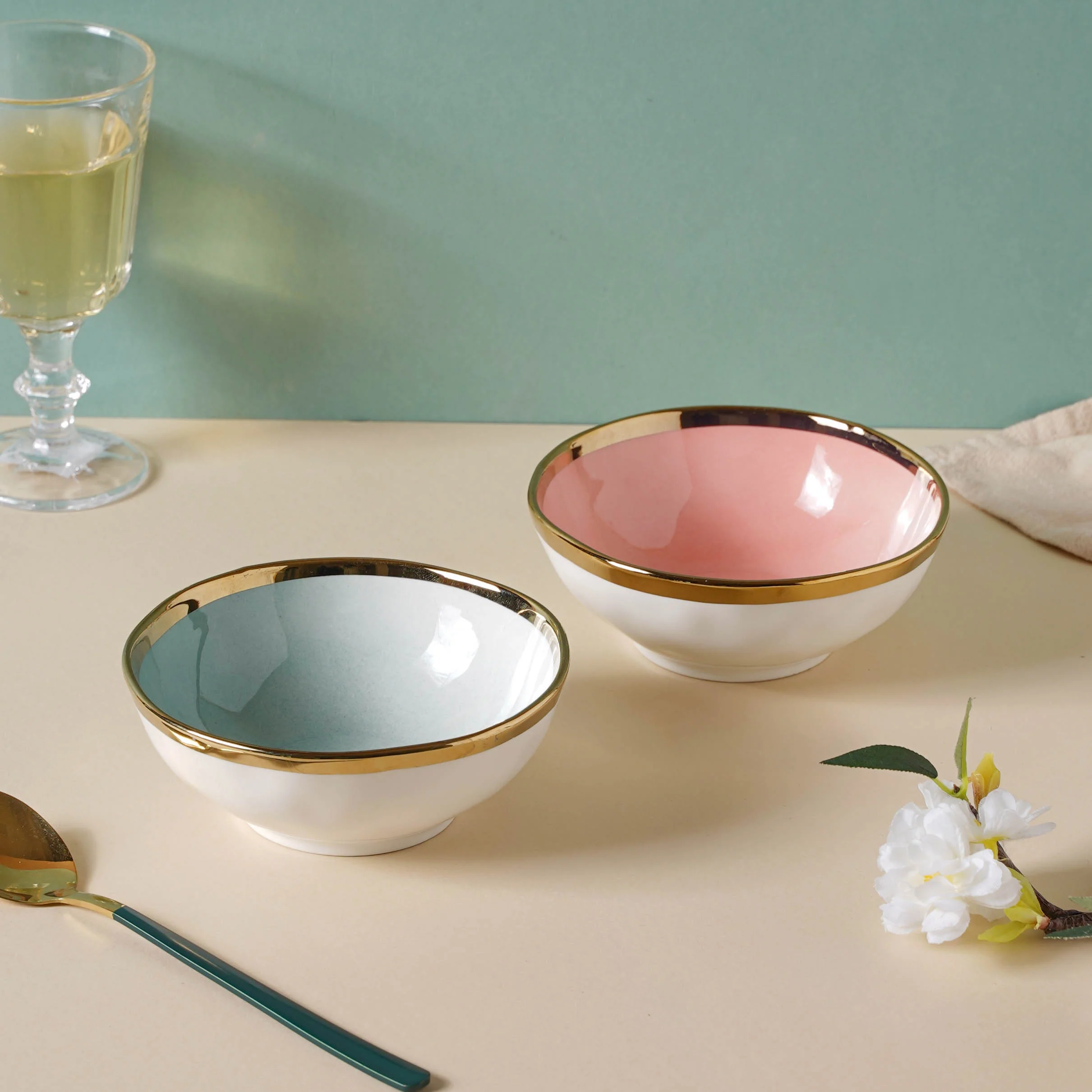 Pink and Green Ombre 22 Piece Dinner Set For 6 - Image 7