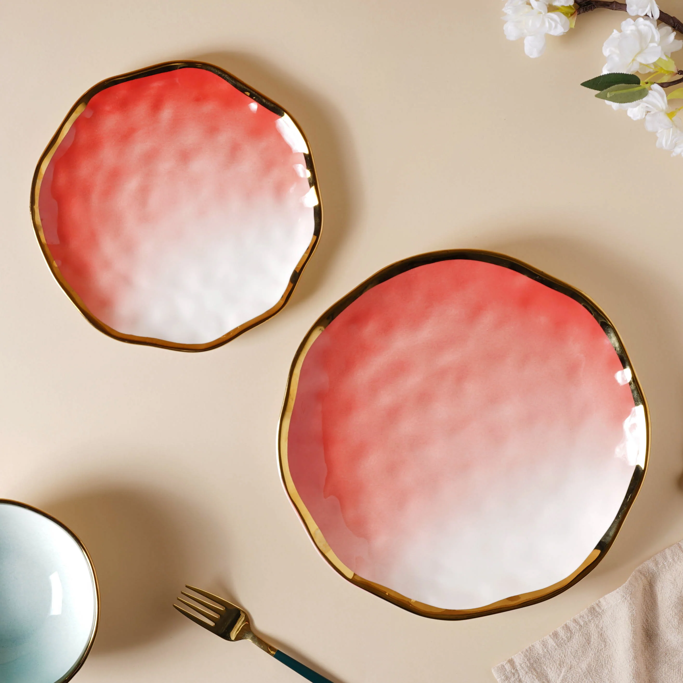 Pink and Green Ombre 22 Piece Dinner Set For 6 - Image 9