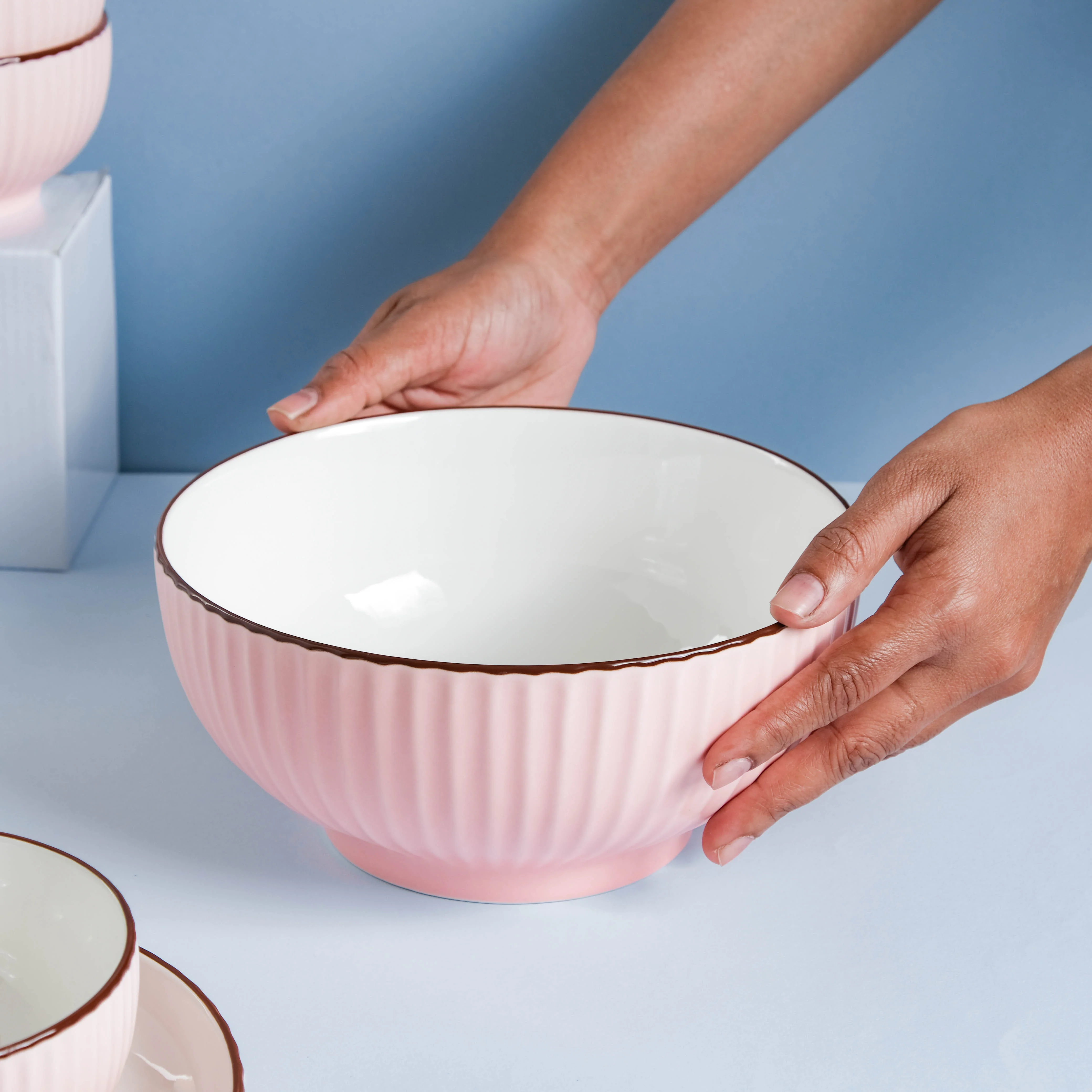 Pink Blossom 18 Piece Pasta Set For 4 - Image 12