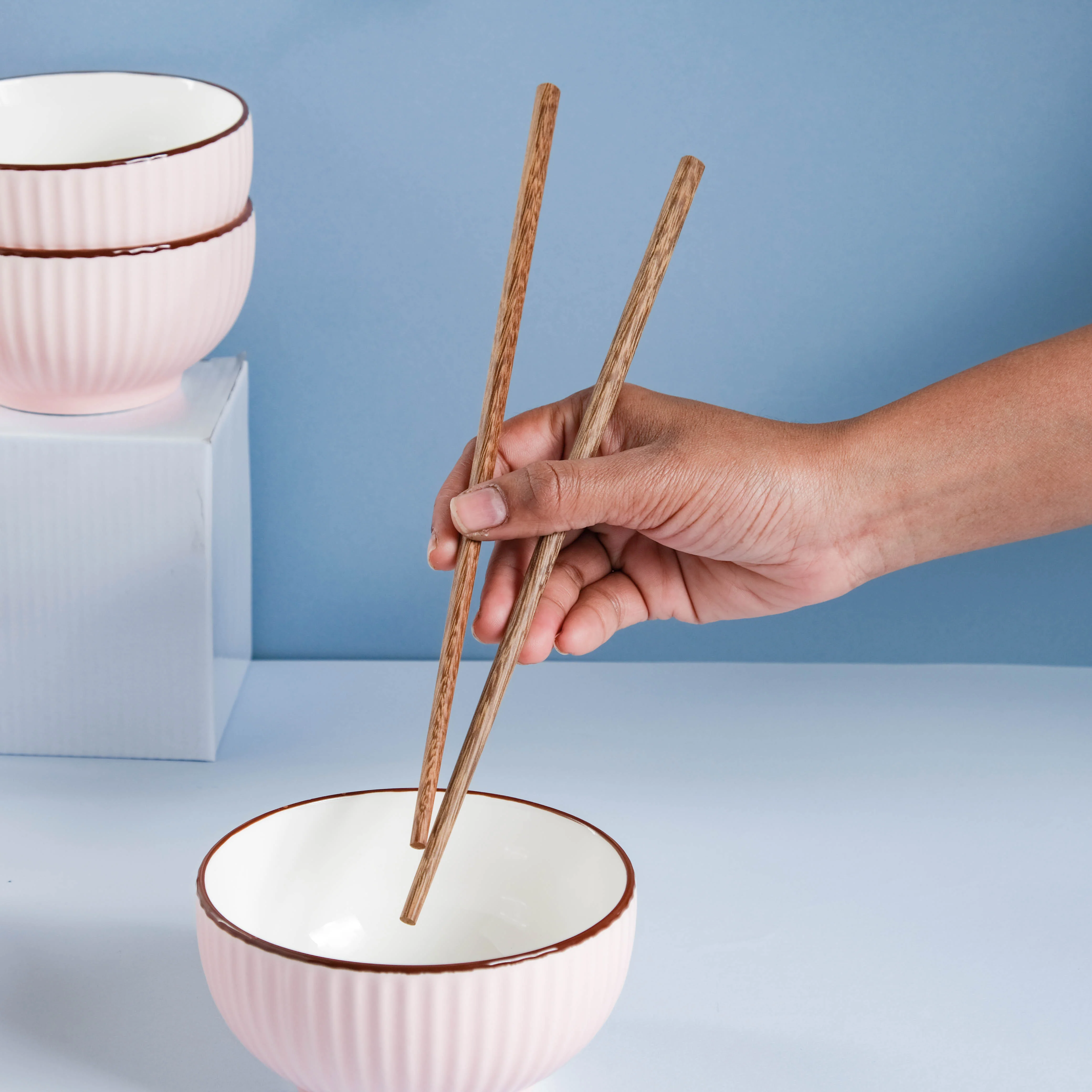 Pink Blossom 18 Piece Pasta Set For 4 - Image 15