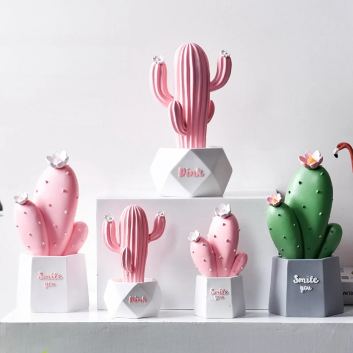 Pink Cactus Statue