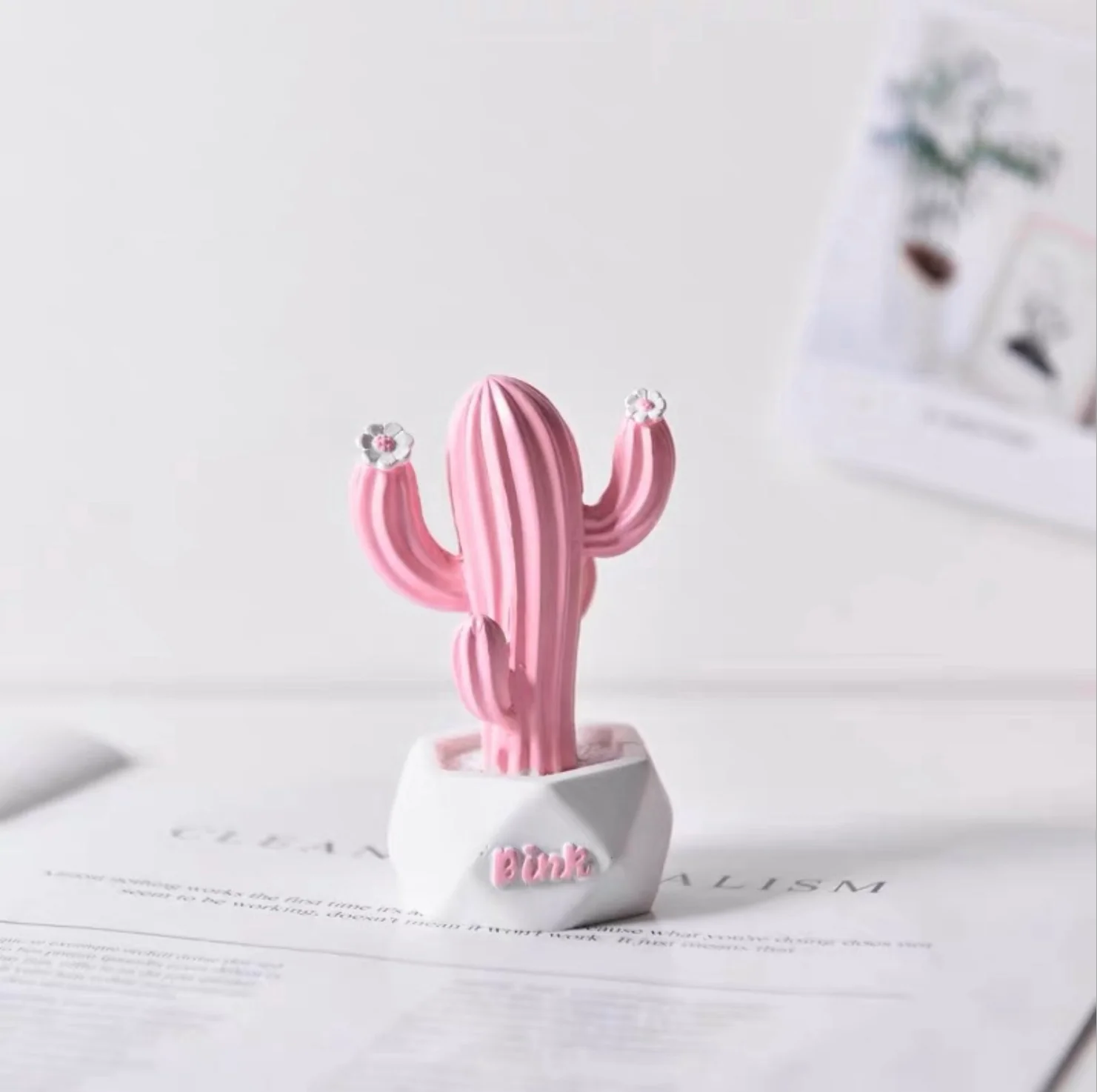 Pink Cactus Statue - Image 2
