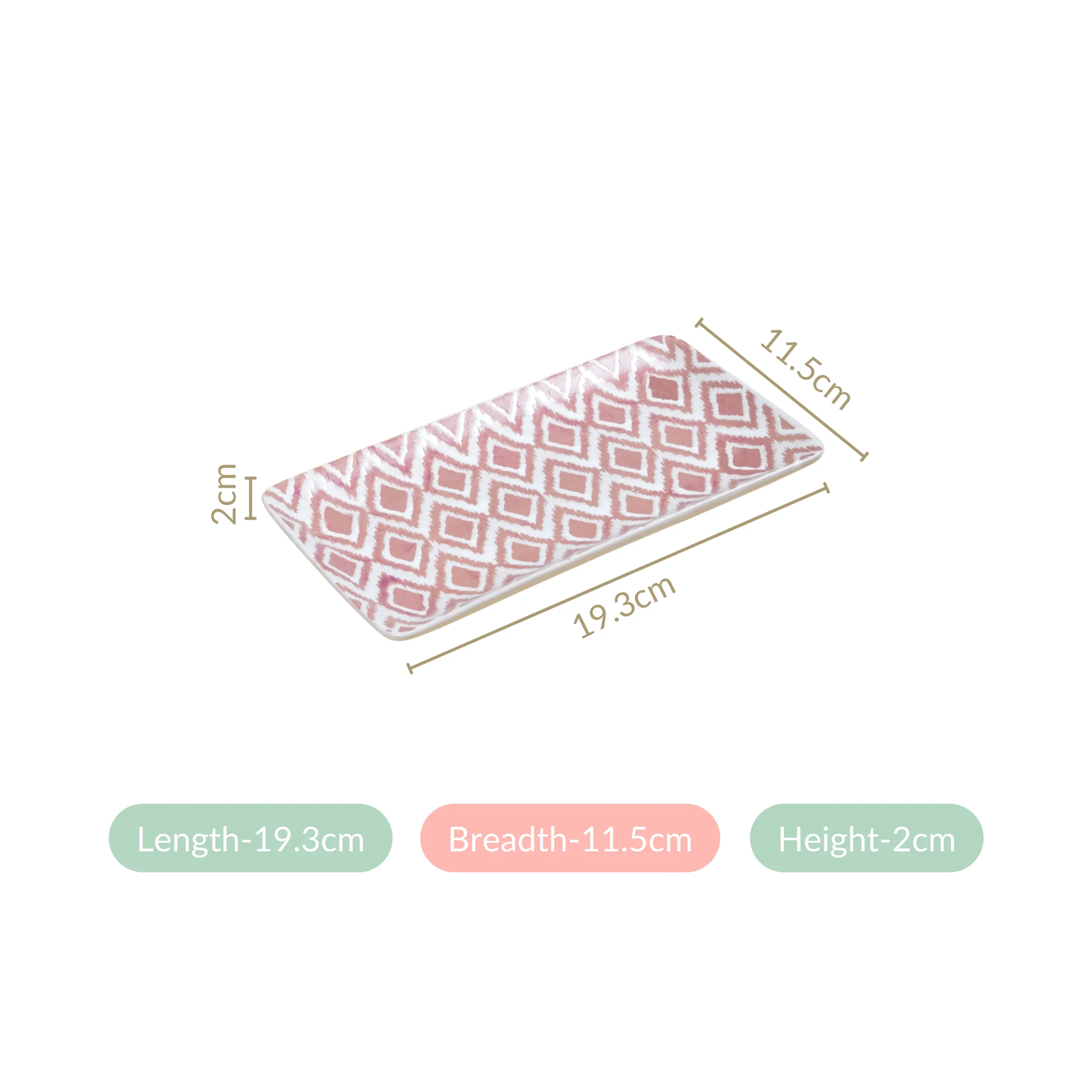Pink Ceramic Kaleido Serving Platter Set Of 4 7 Inch - Image 4