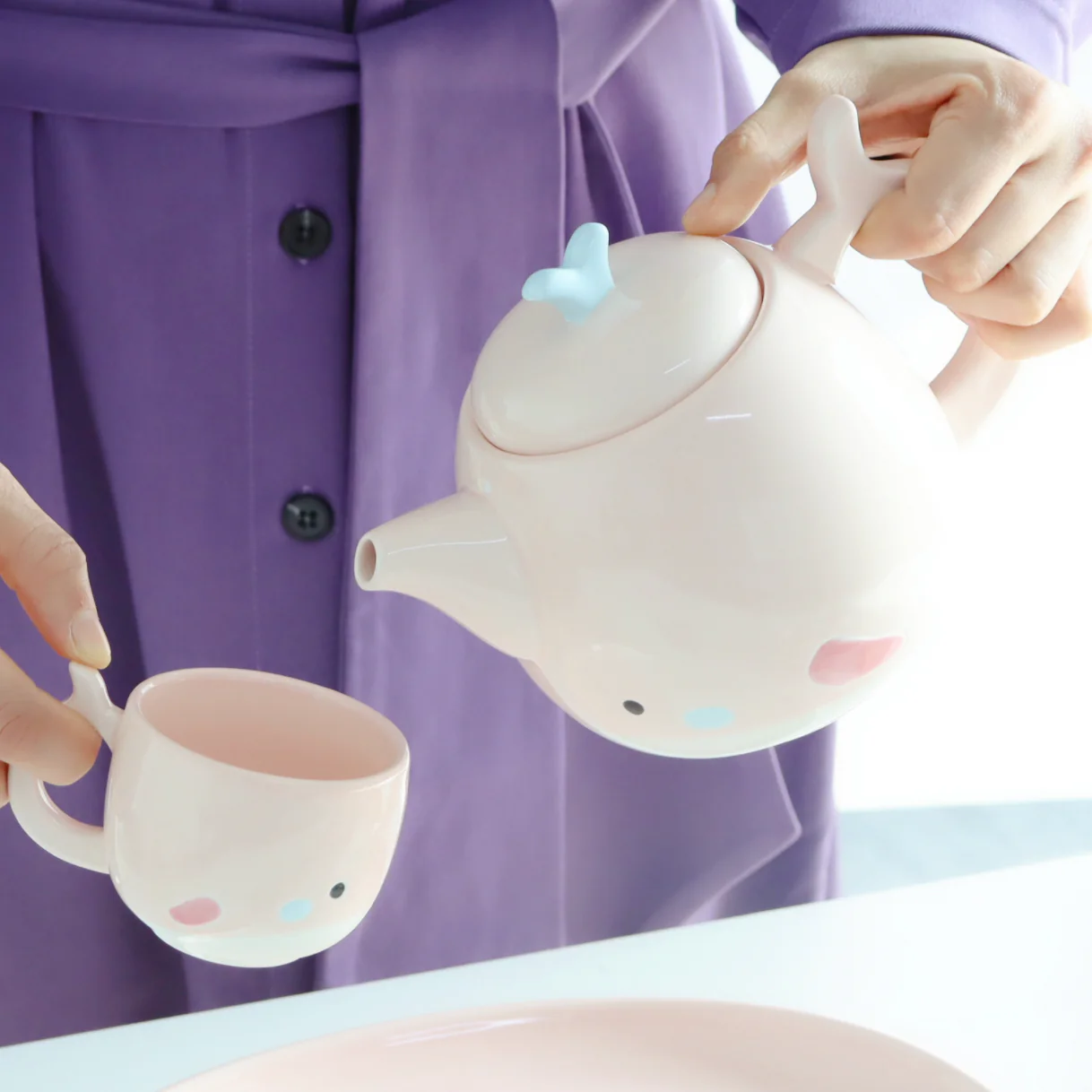 Pink Cute Whale Tea Set - Image 12