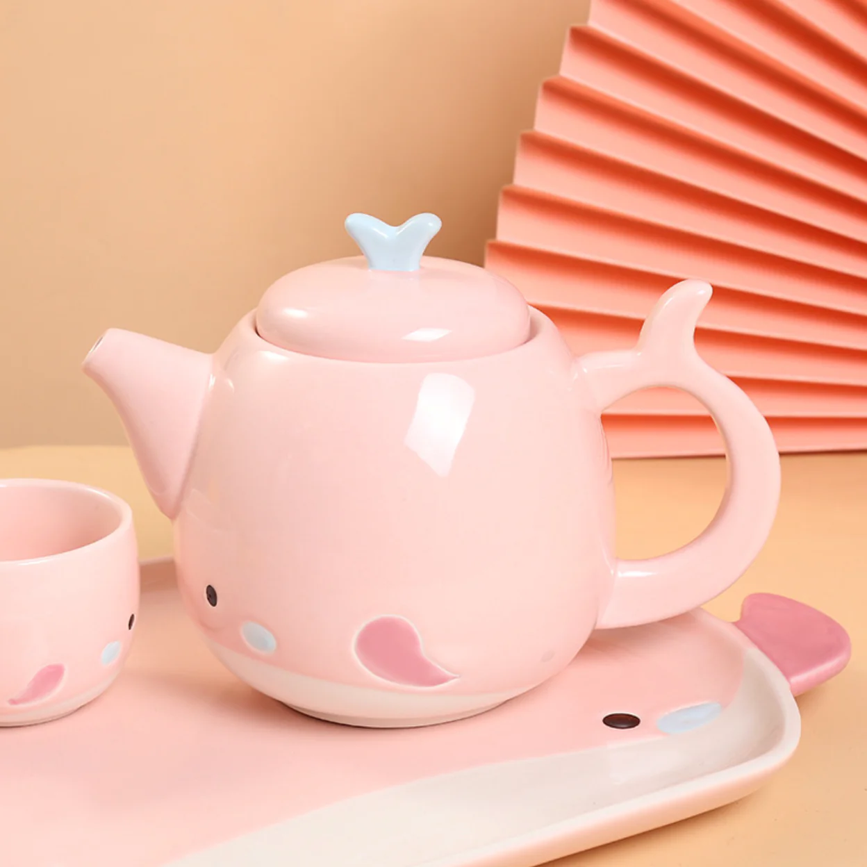 Pink Cute Whale Tea Set - Image 7