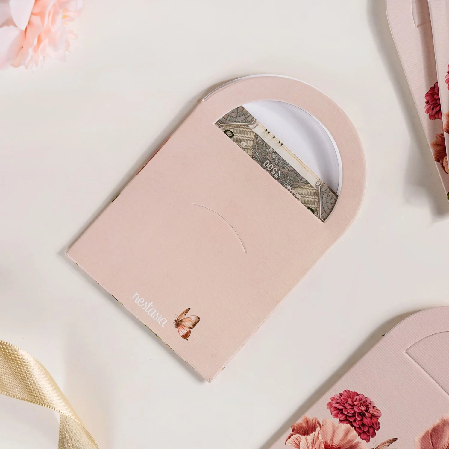 Pink Dahlia Money Gifting Envelope Set Of 12 - Image 2