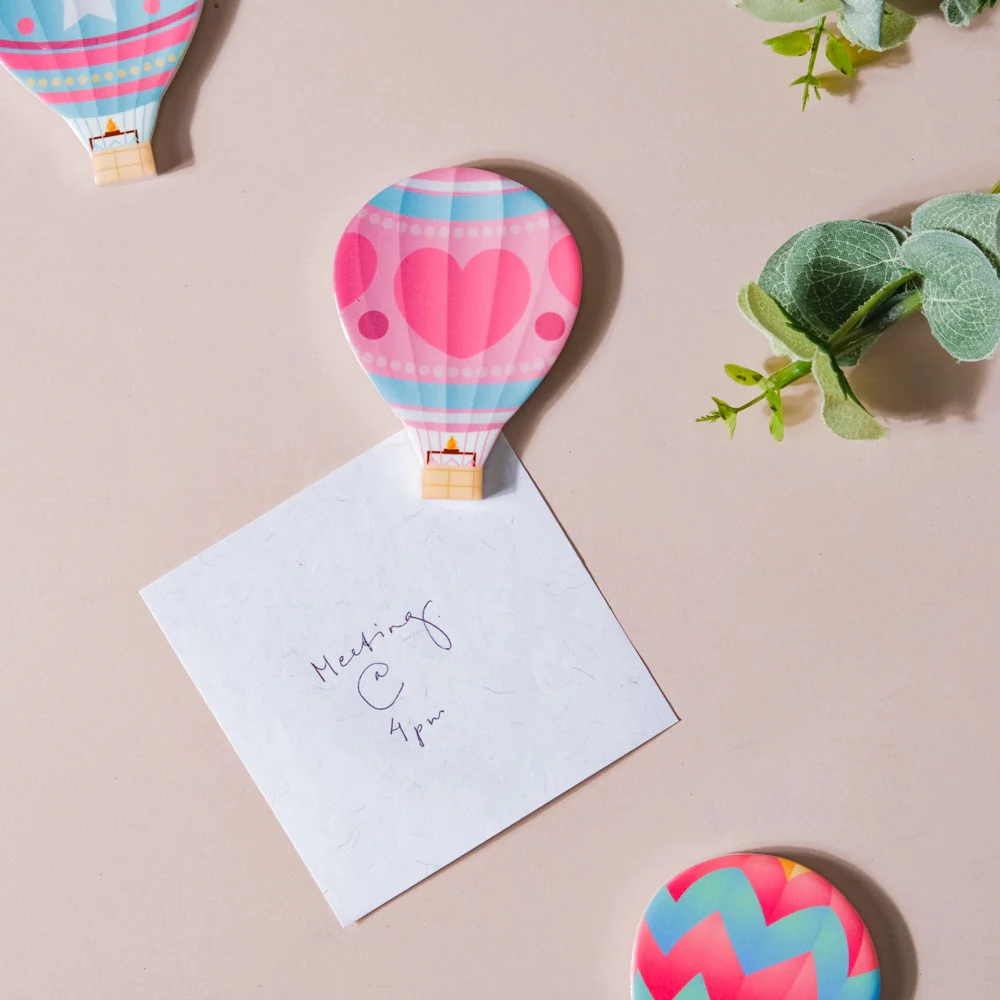 Pink Heart Hot Air Balloon Fridge Magnet - Image 5