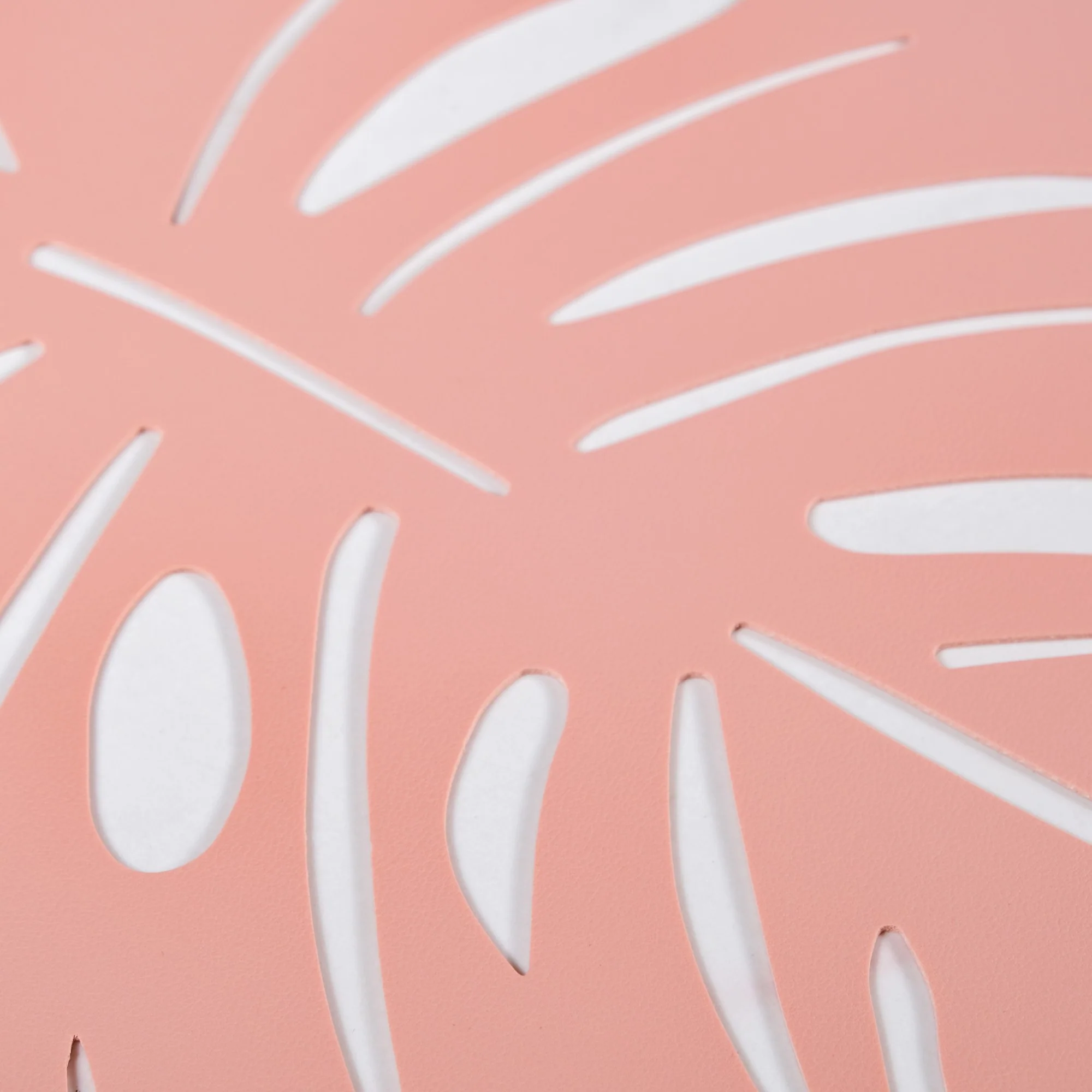 Pink Laser Cut Monstera Leaf Table Mat Set Of 6 - Image 3