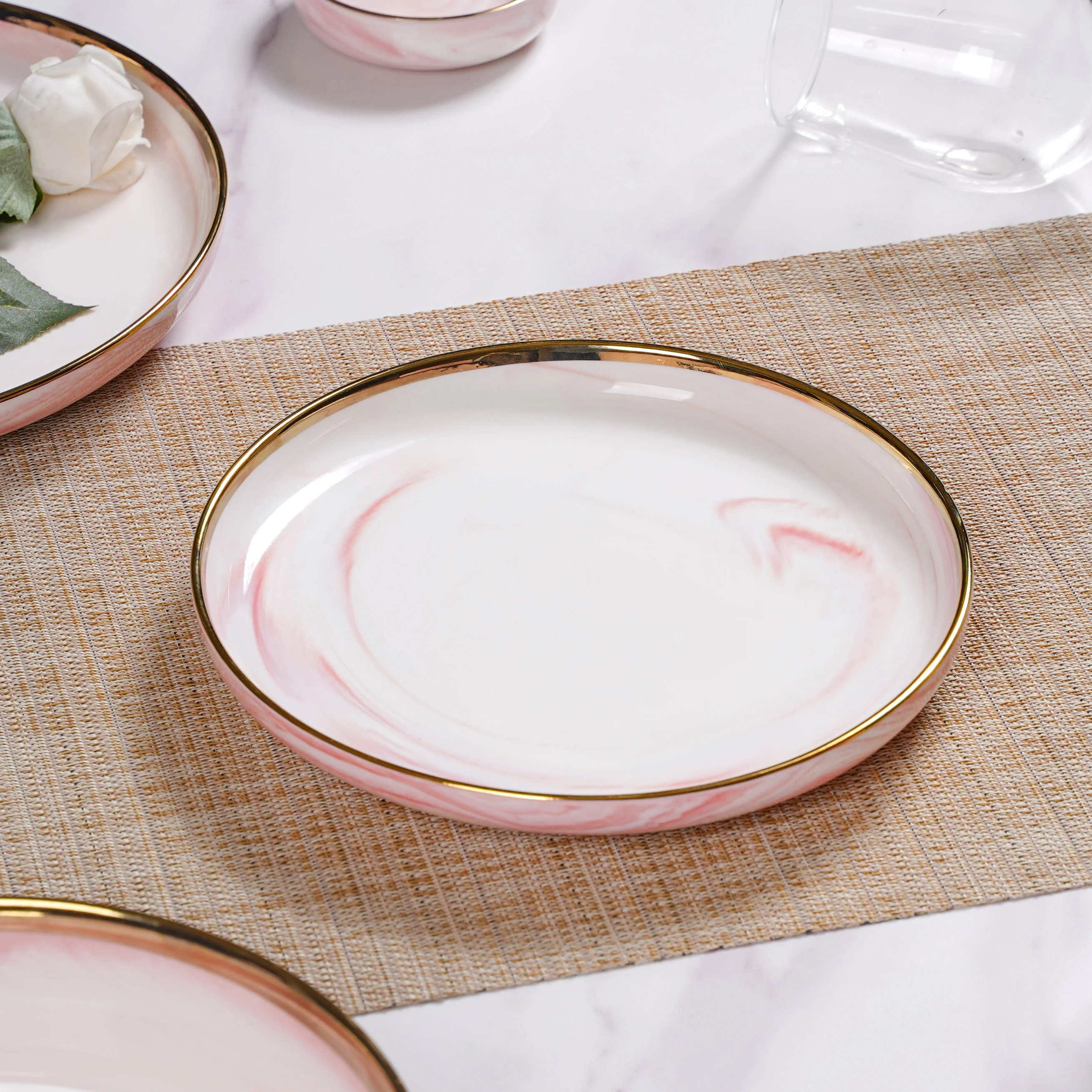Pink Marble 26 Piece Dinnerware For 6 - Image 6