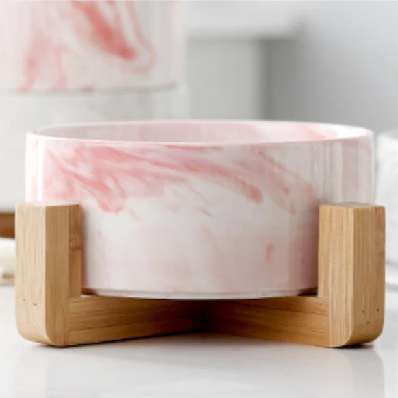 Pink Marble Bowl with Stand - Image 7