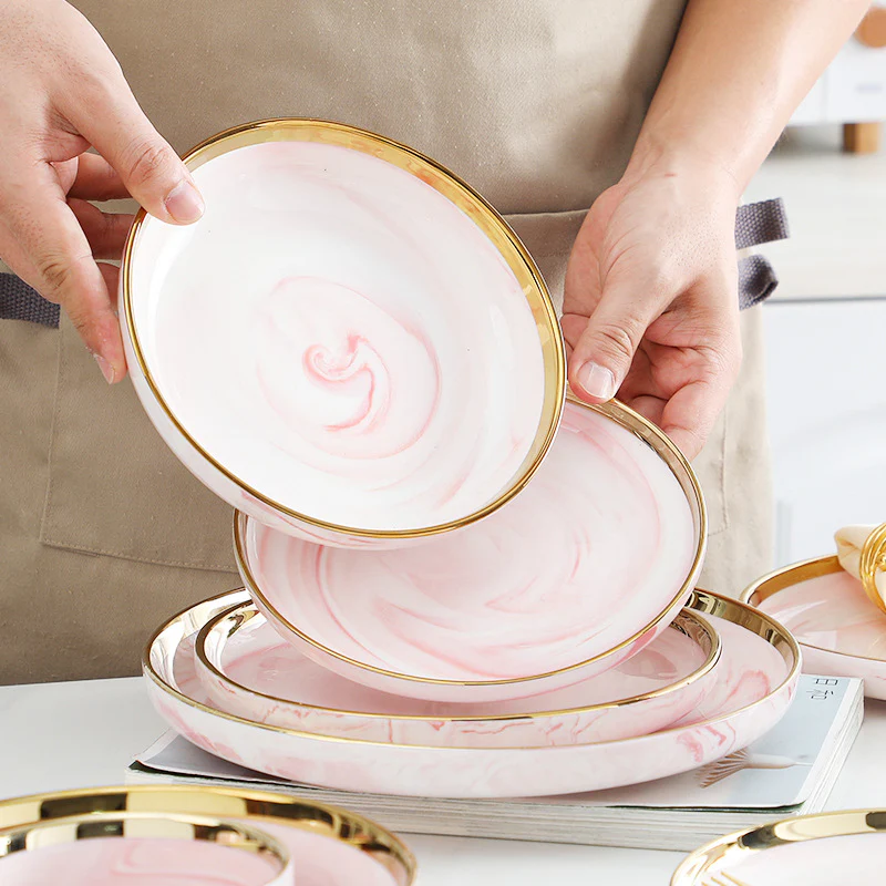 Pink Marble Salad Plate - Image 2