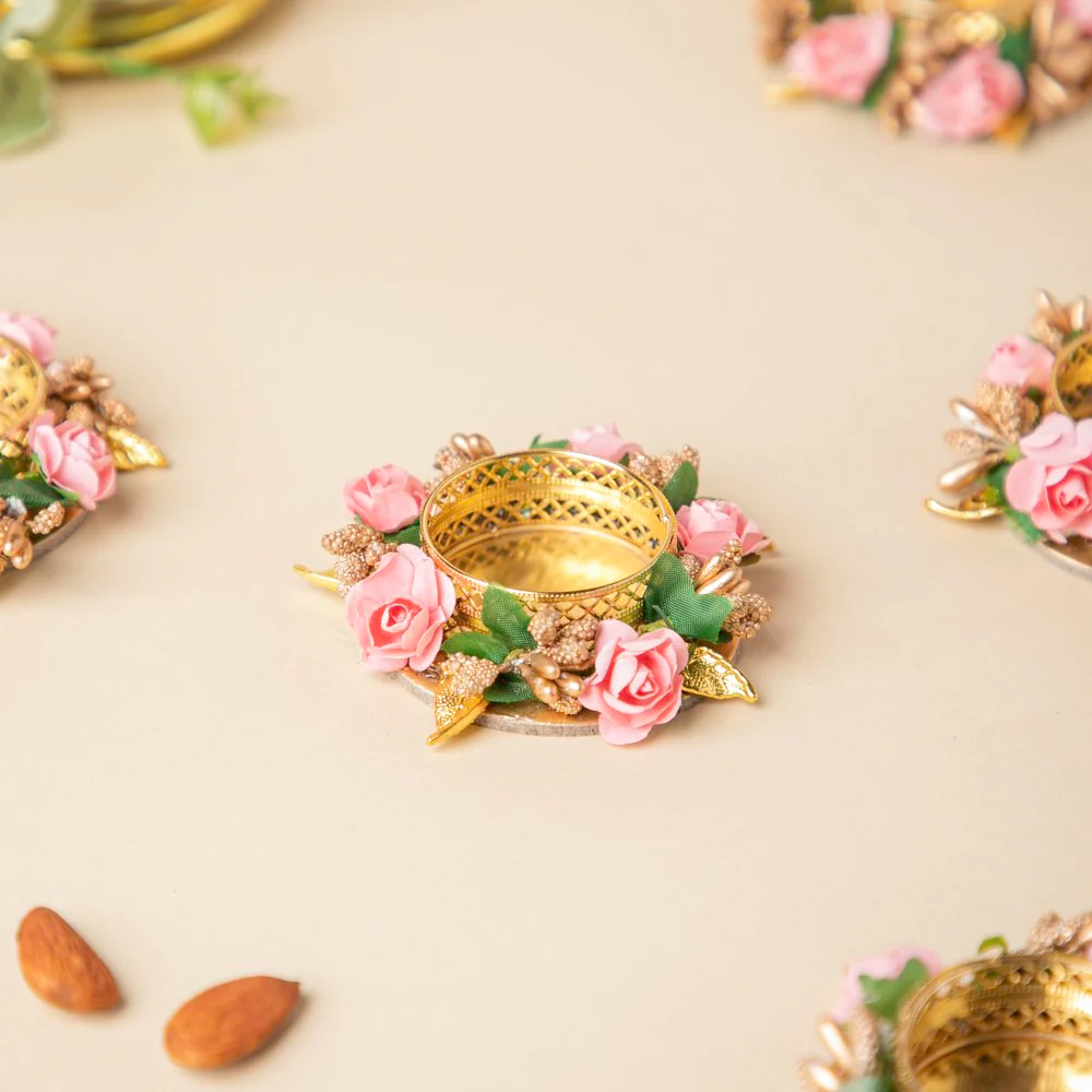 Pink Rose Tea Light Holder Set Of 6 - Image 5