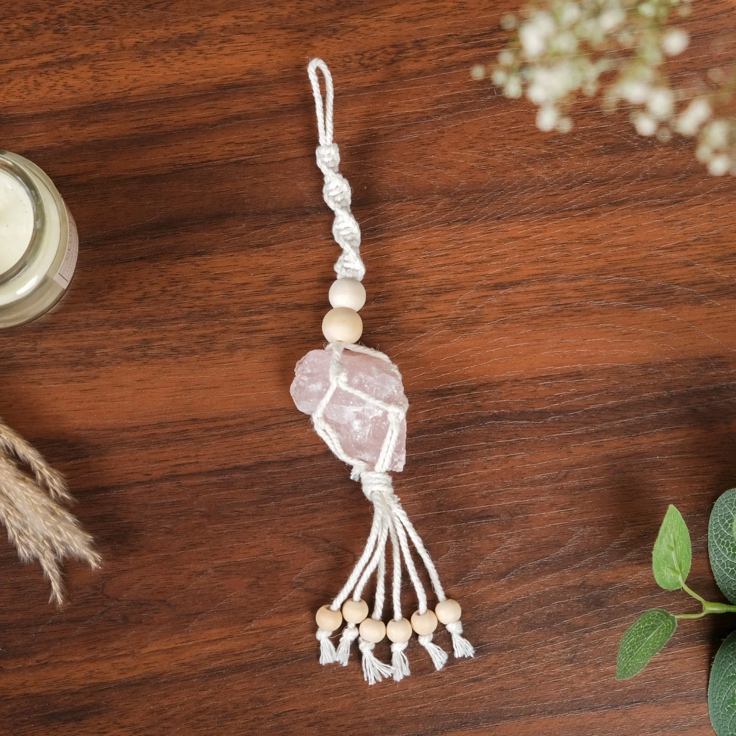 Pink Salt Macrame Wall Hanging Set Of 2 - Image 6