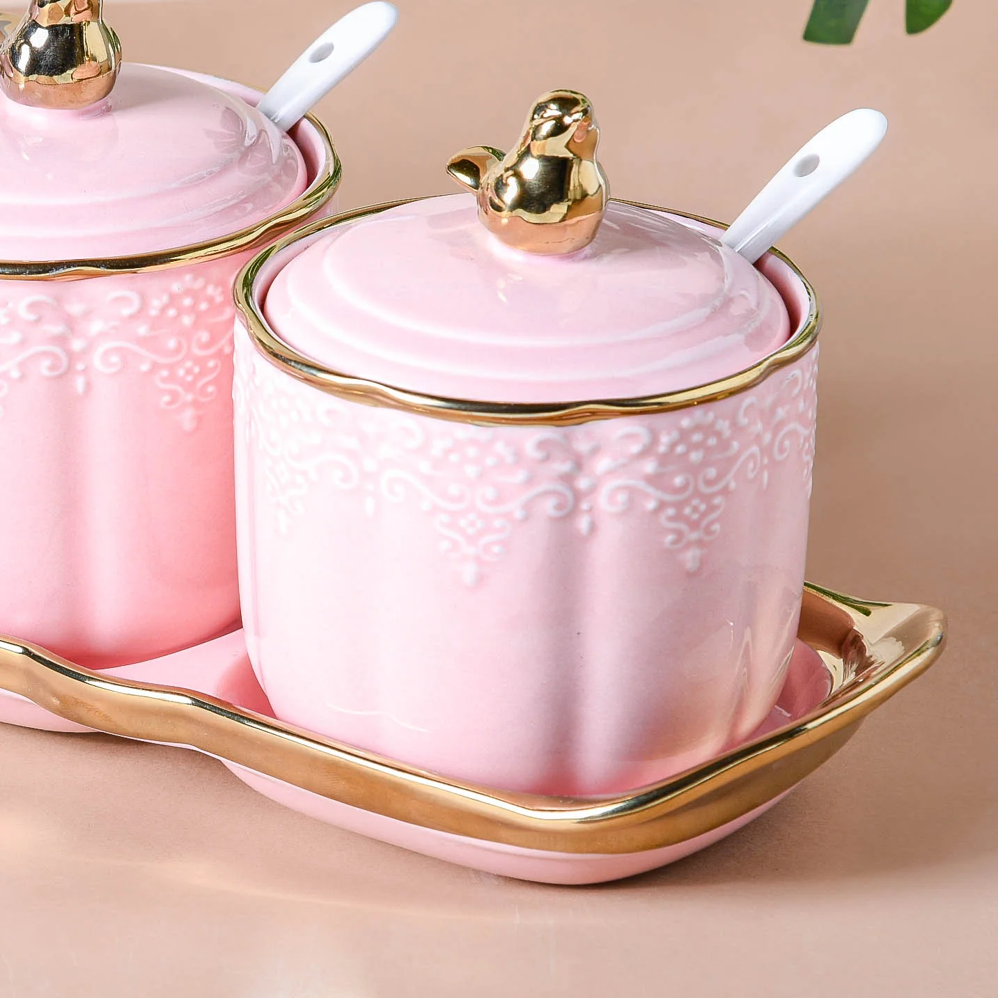 Pink Vintage Spice Jar Set of 3 - Image 3