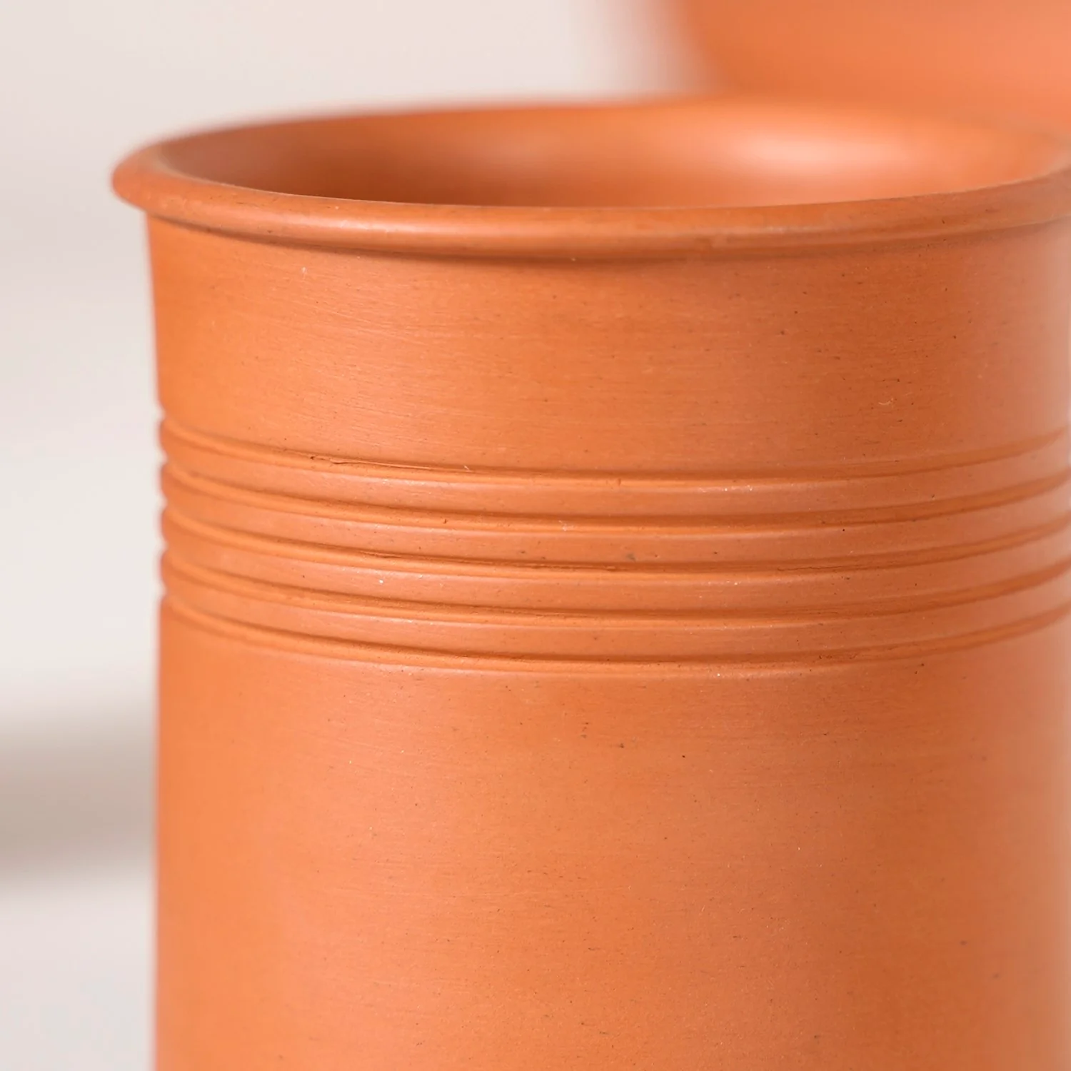 Pinstripe Textured Terracotta Glasses Set Of 4 200ml - Image 6